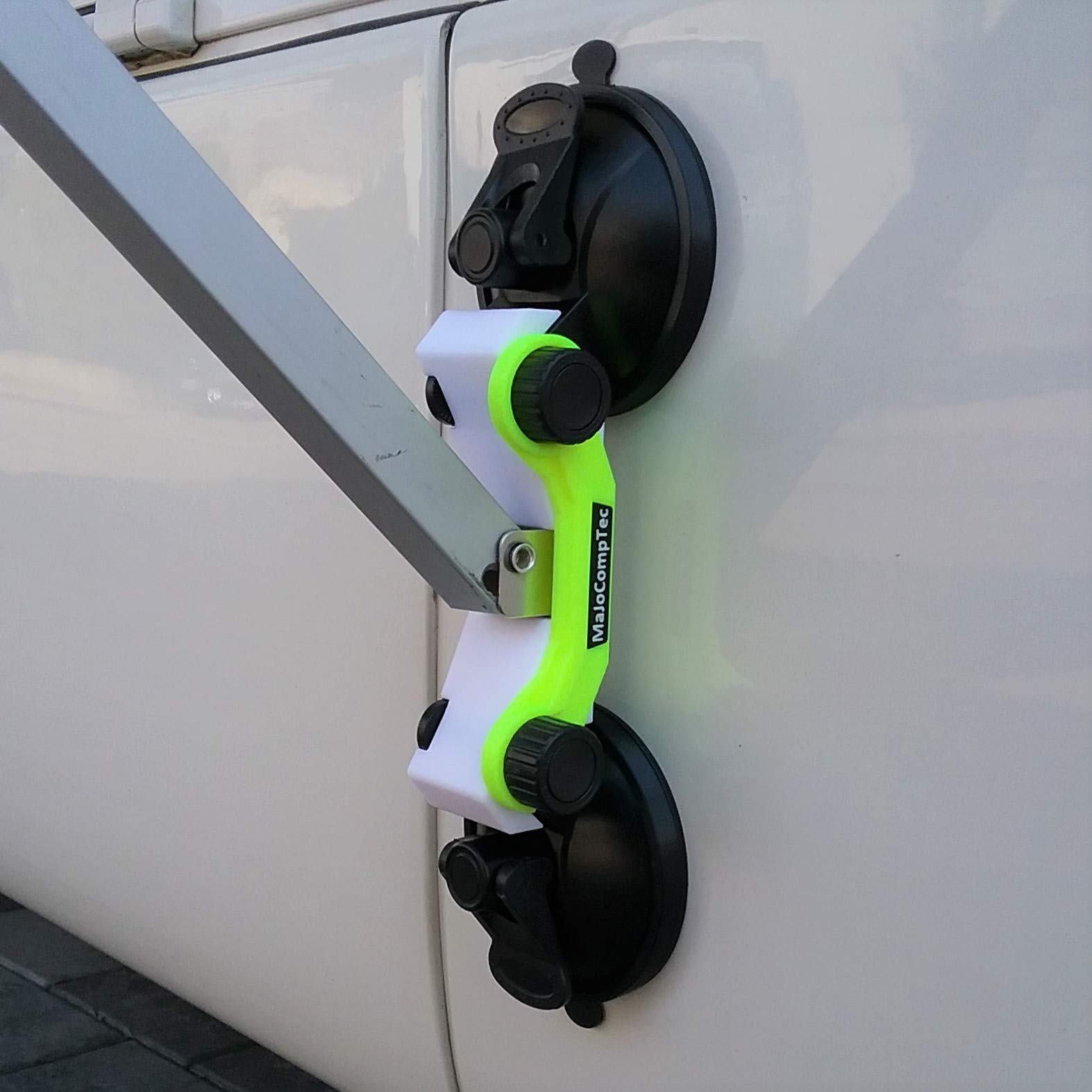 Wandhalterung Wandhalter Befestigung Halterung Halter Aufnahme Saugnapf Stützfußhalter für Markise Fuß Stütze Markisenstütze Wohnmobil Caravan (Set für Stützfuß Typ Thule Omnistore)