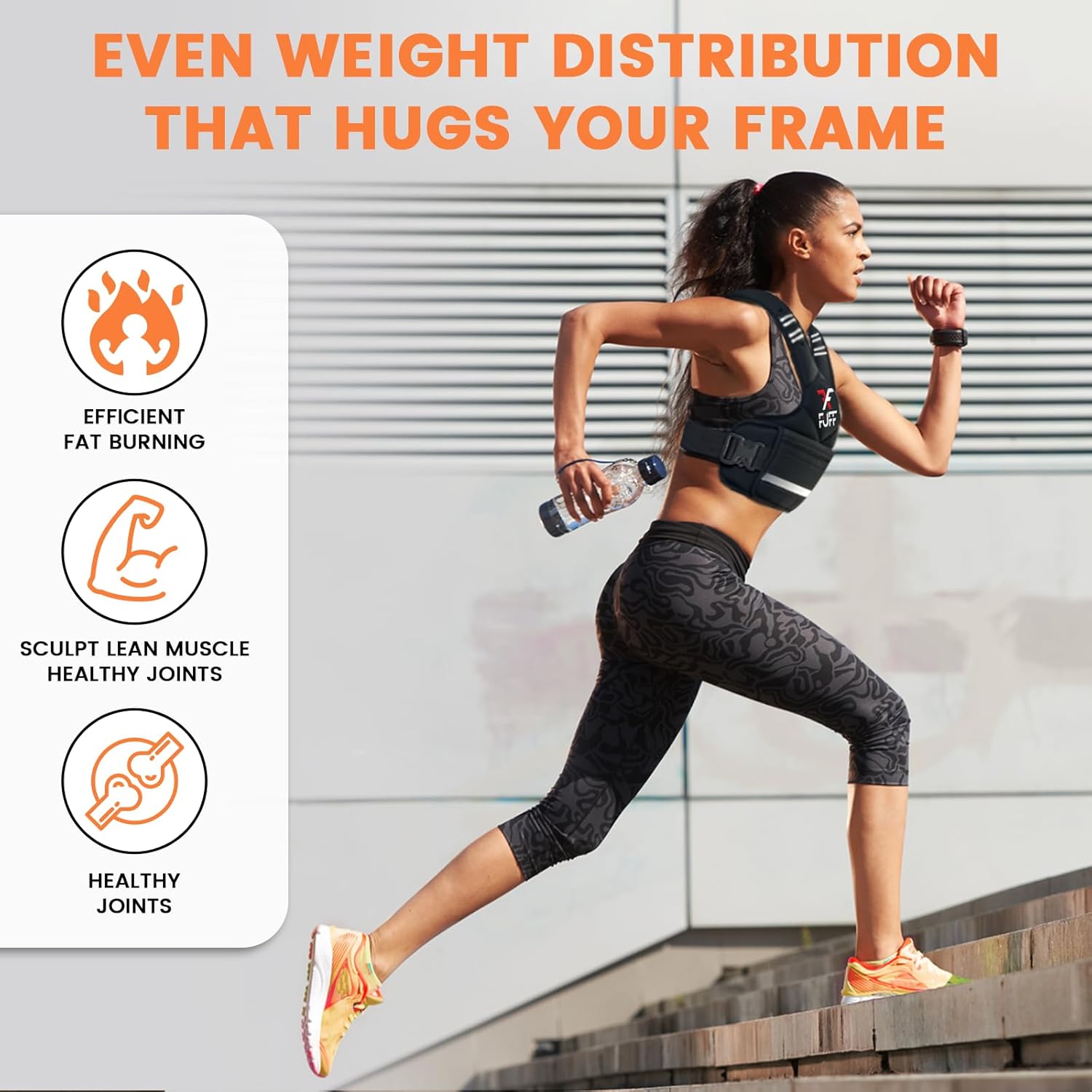 FUFF Weighted Vest Woman, 4-10/11-20/20-32 Lb Adjustable Weight Vest for Women Men, Female Strength Training Body Vest for Walking Exercise Running Workout