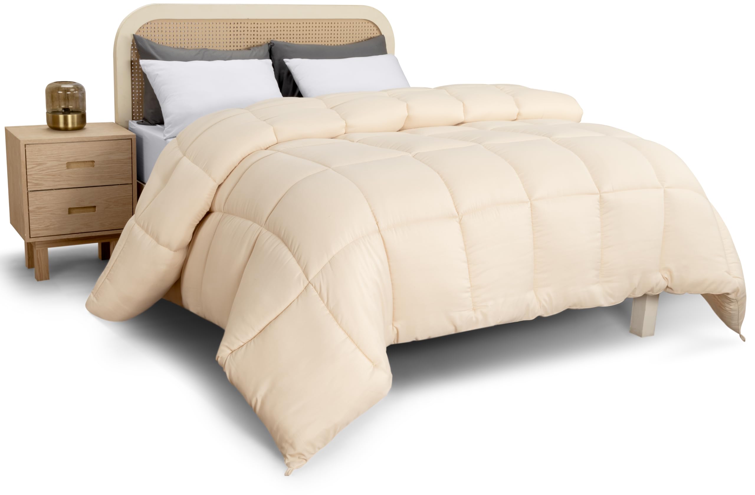 Utopia Bedding Piumone in microfibra 135 x 200 cm, con struttura ultra morbida per un comfort che dura tutto l'anno (Beige)
