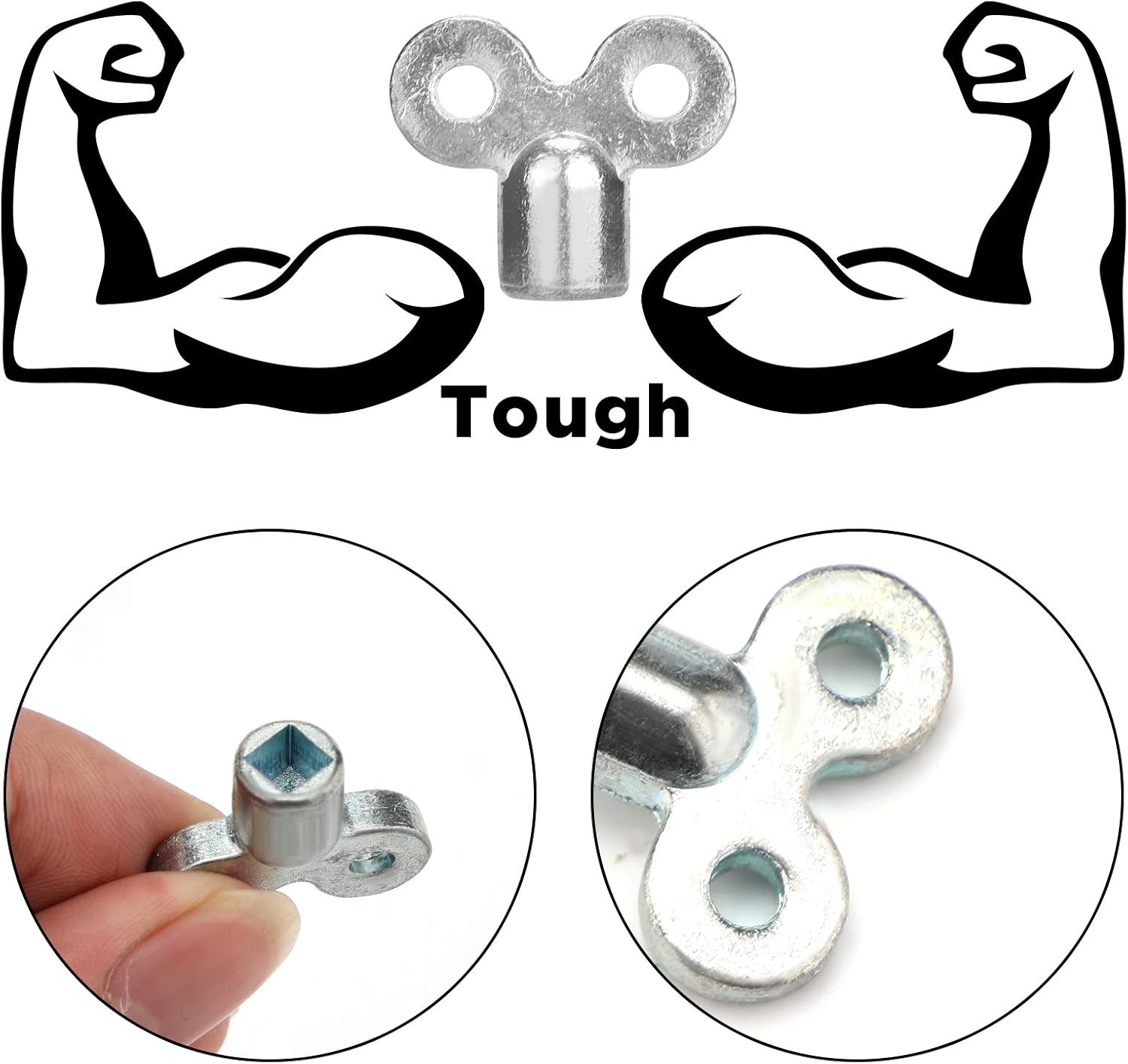 TOYMIS 6Pcs Radiator Valve Keys - Bleed Hole & Air Valve Key Set for Radiators & Faucets (Silver)
