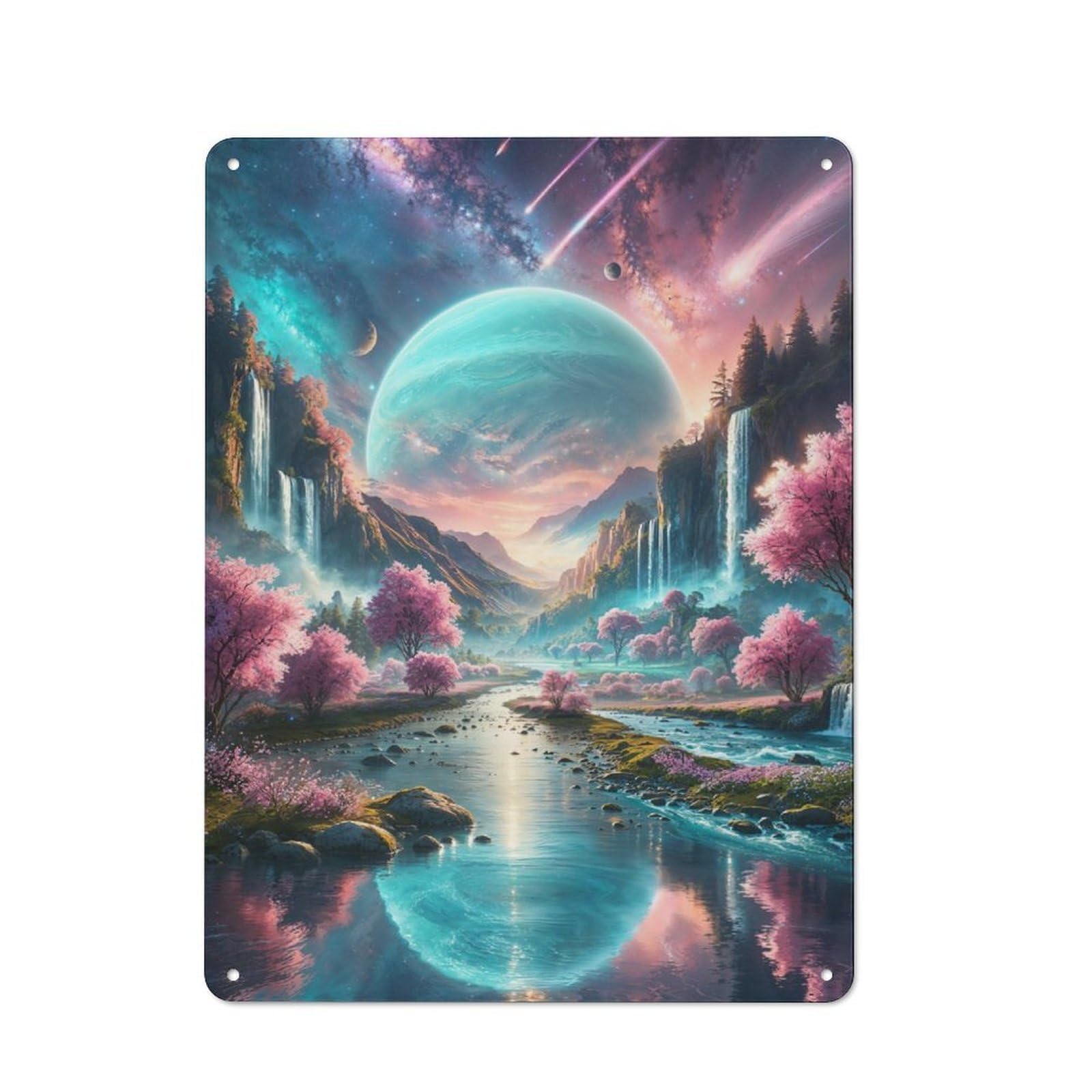 Junmoney Cosmic Dreams Retro Metal Plaque 40X30cm For Bar Or Restaurant, Suited To Restaurant Interior Fans