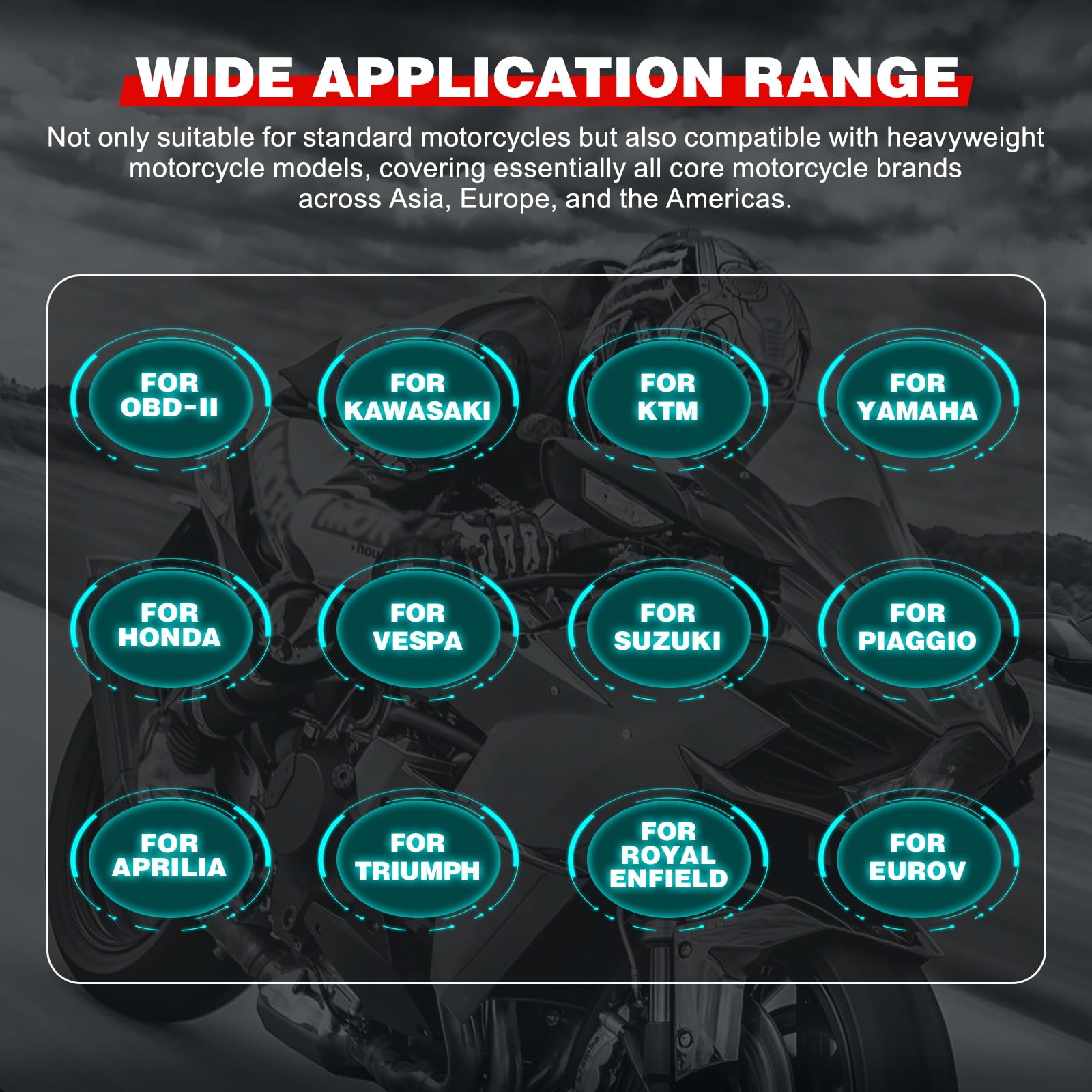 Outil de Diagnostic de Moto M4, Lecture/Effacement des Codes d'erreur, Test Rapide et de Tension, Lecteur de Codes de Moto, Scanner