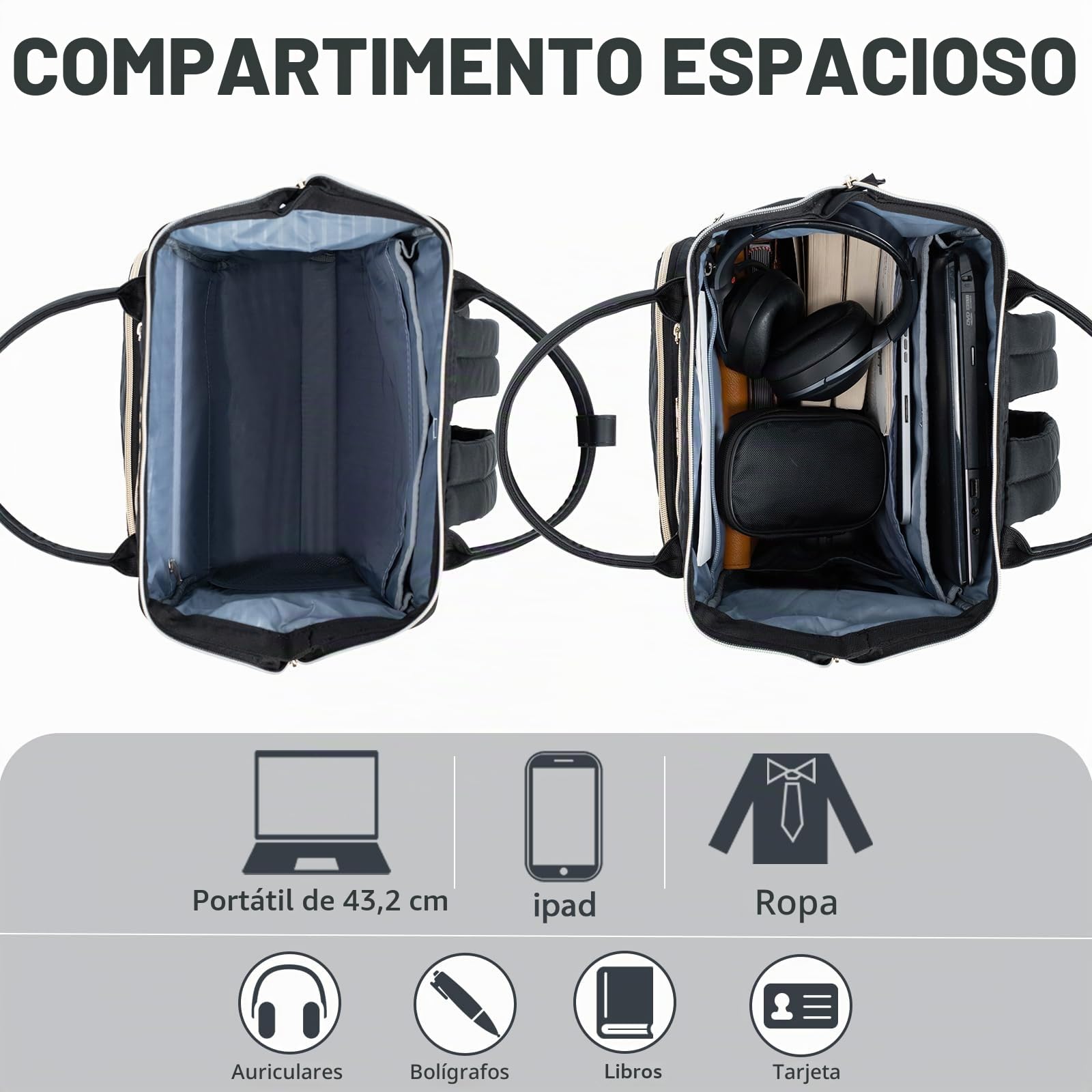 KROSER Mochila para laptop pulgadas elegante mochila repelente al agua | Mochila para laptop de 17 pulgadas, elegante mochila repelente al agua, para la universidad, casual viajes, negocios