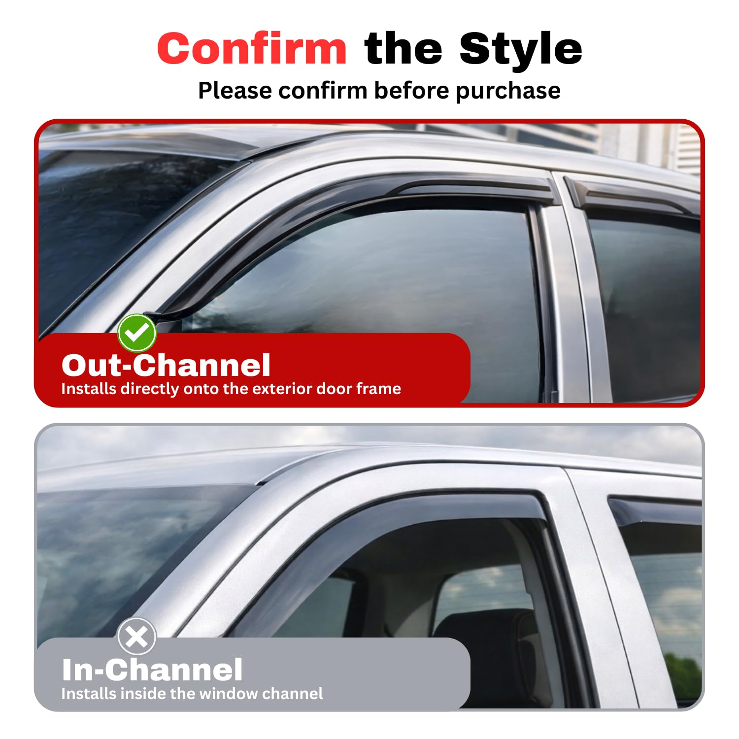 KPY Rain Guards Fit for 2015-2026 Ford F150 SuperCrew, Out-Channel Window Visor Vent Deflector 4PC, Truck Accessories for 2017-2026 F150 Raptor F250 F350 F450 F550 Super Duty Crew Cab (Full-Size Cabs) - 5