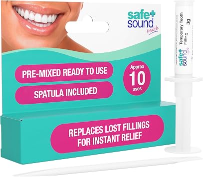 Safe and Sound Temporary Tooth Filling Kit | Zinc based temporary filling moulds easily to fill cavities. Eases pain until your dentist visit, makes approx 10 fillings.