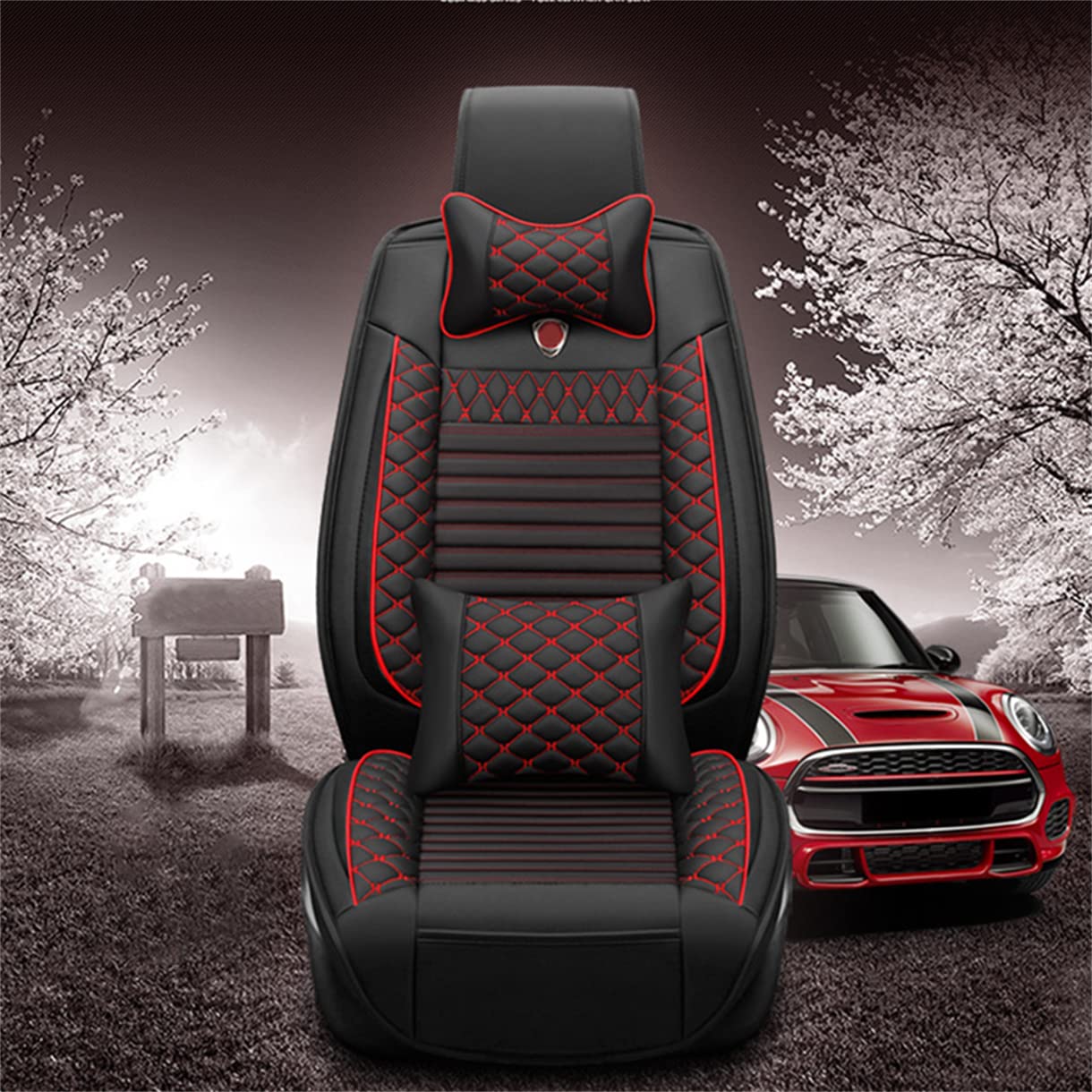 Coprisedili Anteriori In PU Pelle Grigia A Diamante Per Ford Focus Mondeo Fiesta - Foto 11