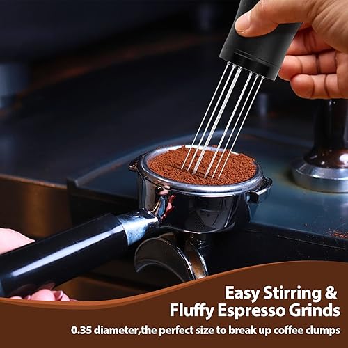 Miniatura 4 de Herramienta WDT, herramientas de distribución de espresso, 10 agujas de acero inoxidable 304 de 0.014 in instaladas con 10 agujas adicionales para