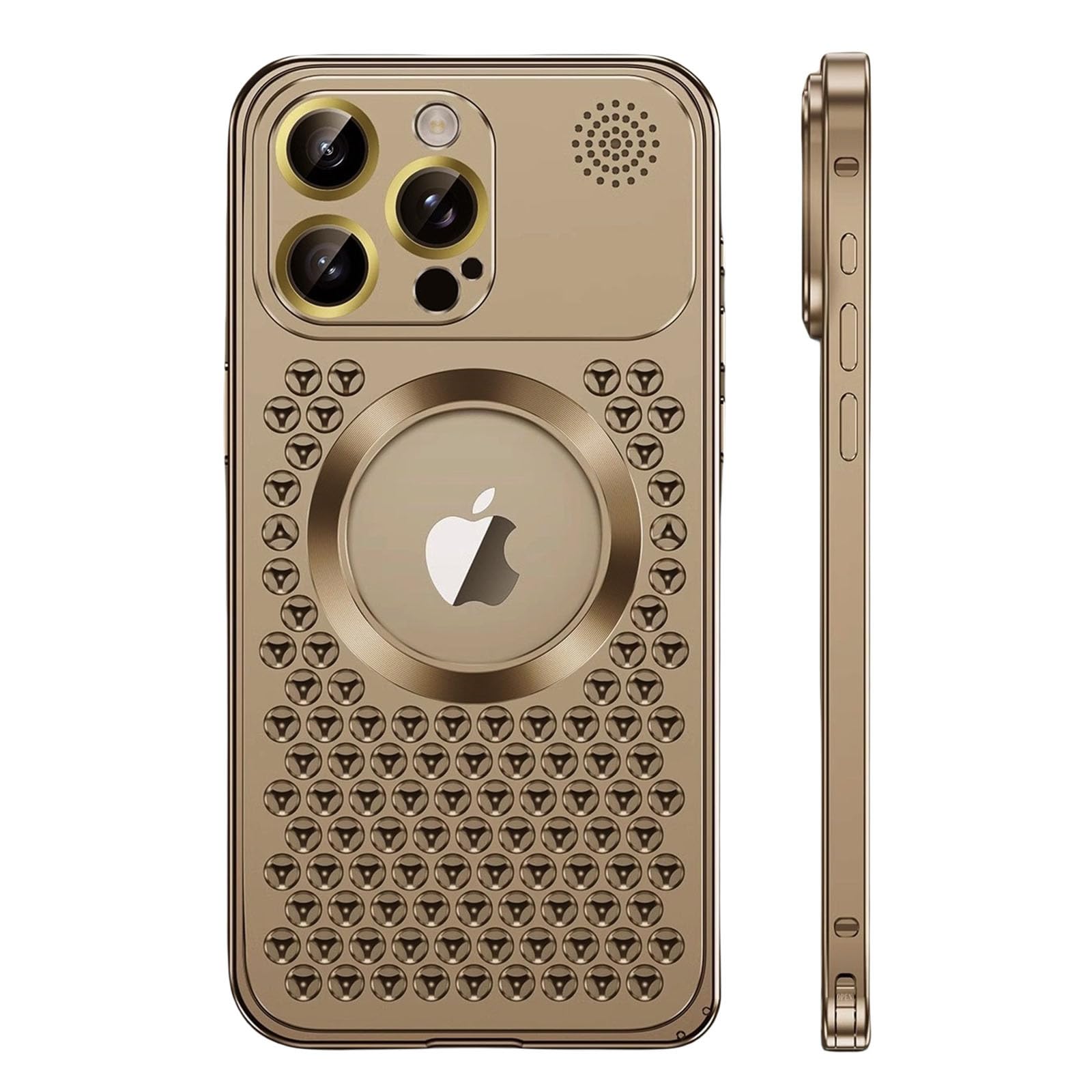 Metall-Schutzhülle für iPhone 16 Pro Max/16 Pro/16, kompatibel mit MagSafe eingebauter Aromatherapie, ultraleichtes Aluminium-Metall-Design, vollständiger Kameraschutz (Desert Titanium, 16 Pro Max)