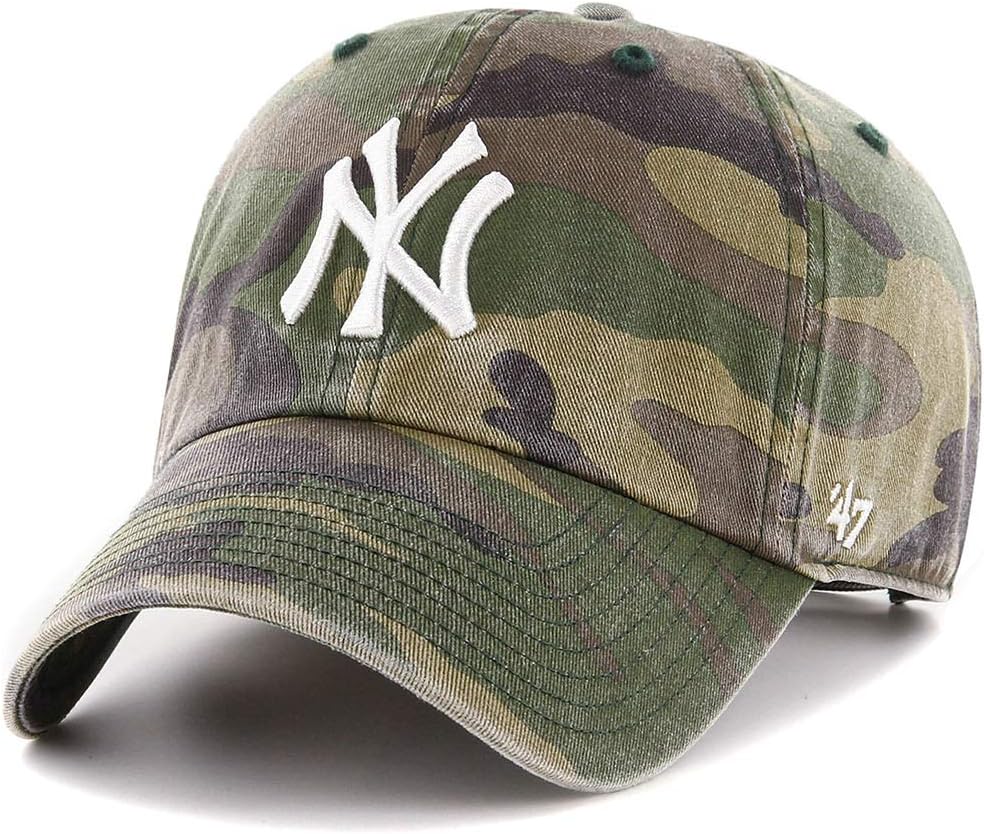 Clean Up Camo YankeesBrand Curved Brim Baseball Cap
