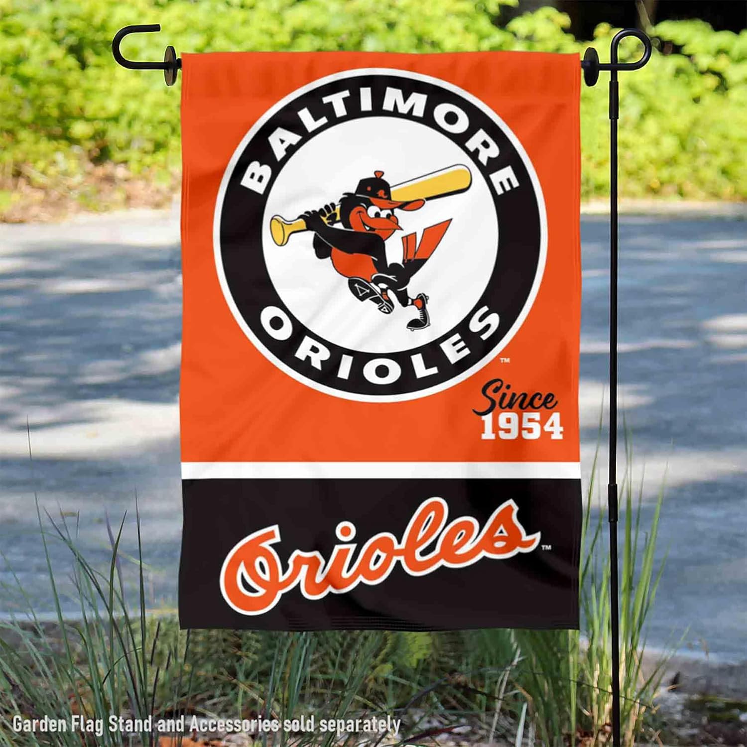 Baltimore Orioles Retro Vintage Throwback Double Sided Garden Flag - Image 2