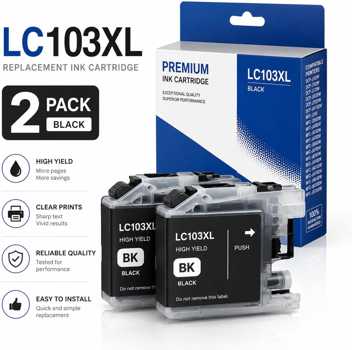 LC103XL LC103BK Black Ink Cartridges Compatible with Brother Printer image 4