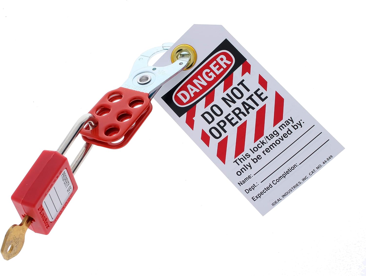 IDEAL INDUSTRIES 44-833 Heavy Duty Lockout Tag, "Do Not Operate" Striped, 5/Card