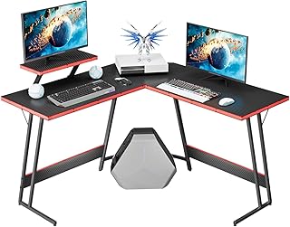 Homall L Shaped Gaming Desk Computer Corner Desk PC Gaming Desk Table with Large Monitor Riser Stand for Home Office Sturd...