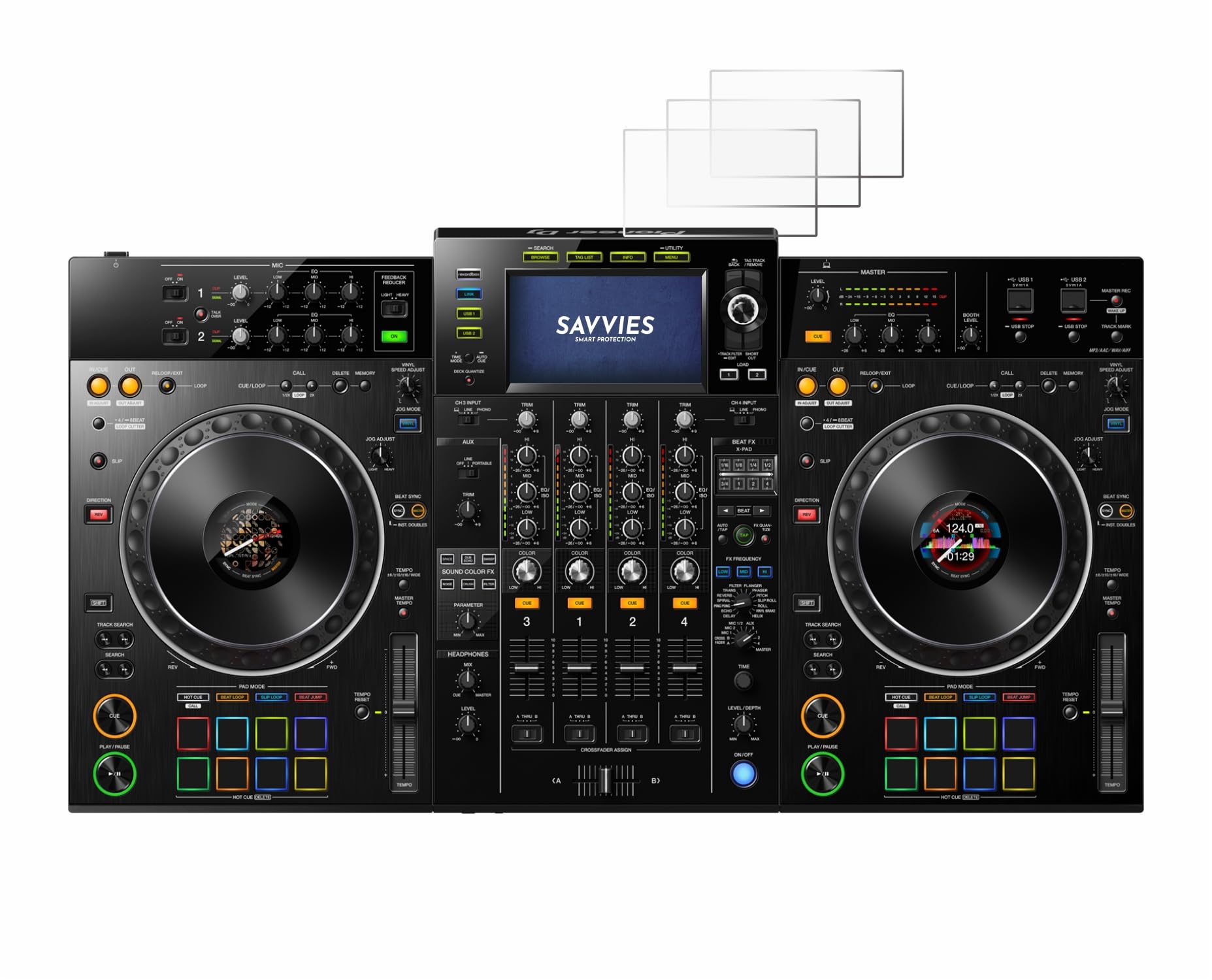 savvies Screen Protector compatible with Pioneer XDJ -XZ Protection Film Clear 6-Pack