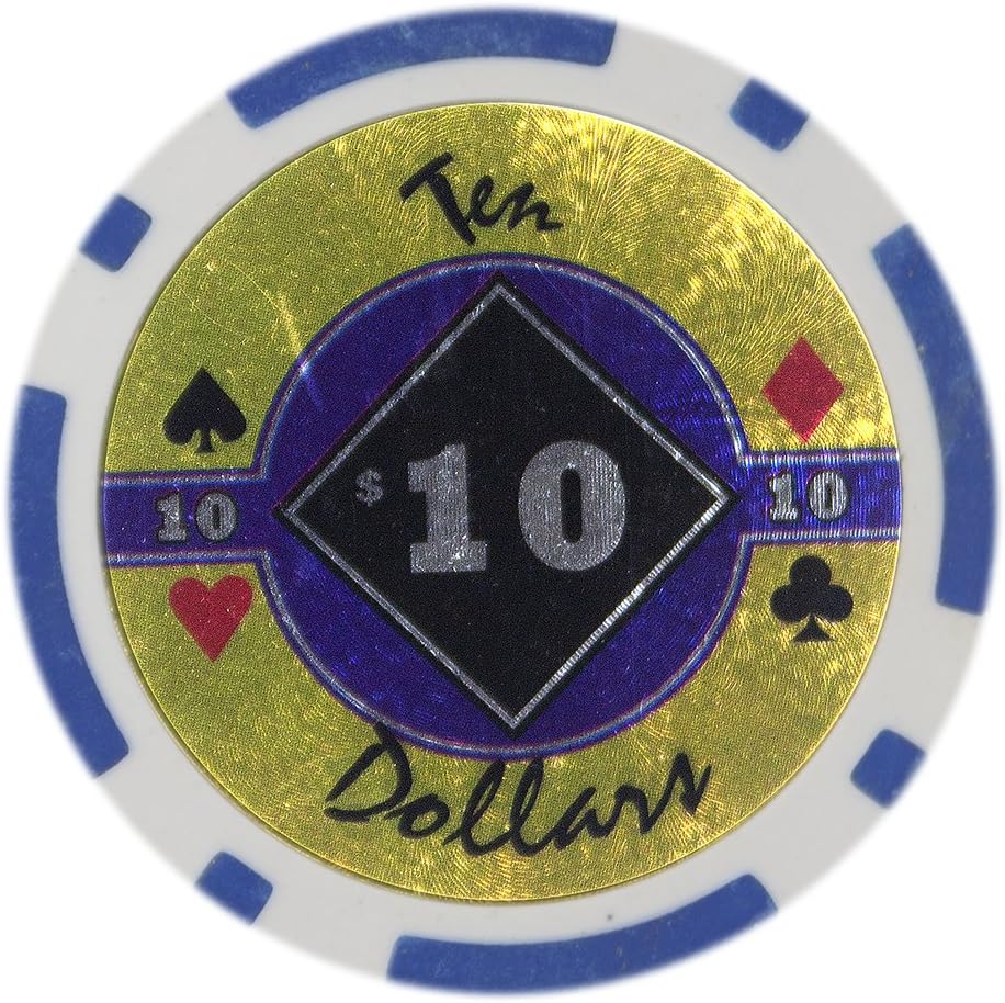Brybelly Yin Yang Poker Chip Heavyweight 14-gram Clay Composite - Confezione da 50 ($1 bianco