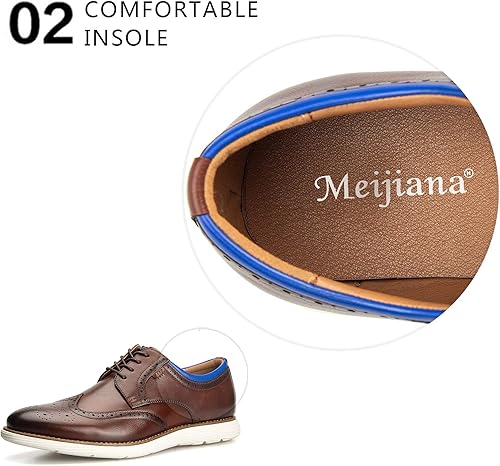 Miniatura 3 de Meijiana Zapatos Oxford para hombre - Zapatos de negocios casuales ligeros de moda