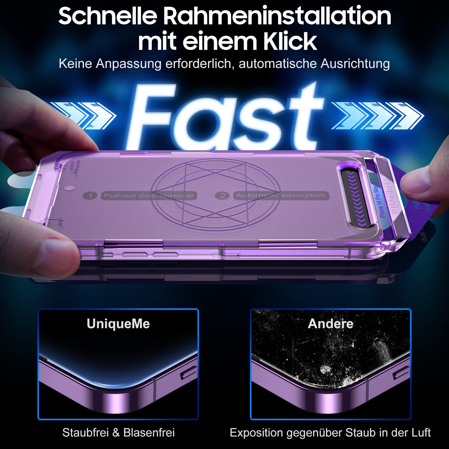 UniqueMe für iPhone 14 Pro Sichtschutz, 2 Stück Sichtschutzfolie und 2 Stück Kameraschutz,Anti-Spy folie Privacy Schutzglas Schutzfolie, 9H Härte, Kratzfest