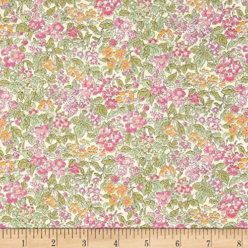 Liberty Fabrics Tana Lawn - Prince George Green / Pink / Orange - SOLD BY THE YARD