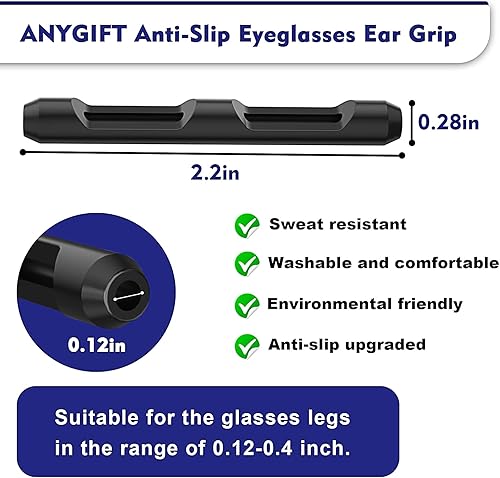 Miniatura 3 de Fundas de Agarre para Orejas de Gafas 8 Pares Mejoradas Antideslizantes de Silicona Fundas de Puntas de Patillas de Gafas Retenedor Ganchos