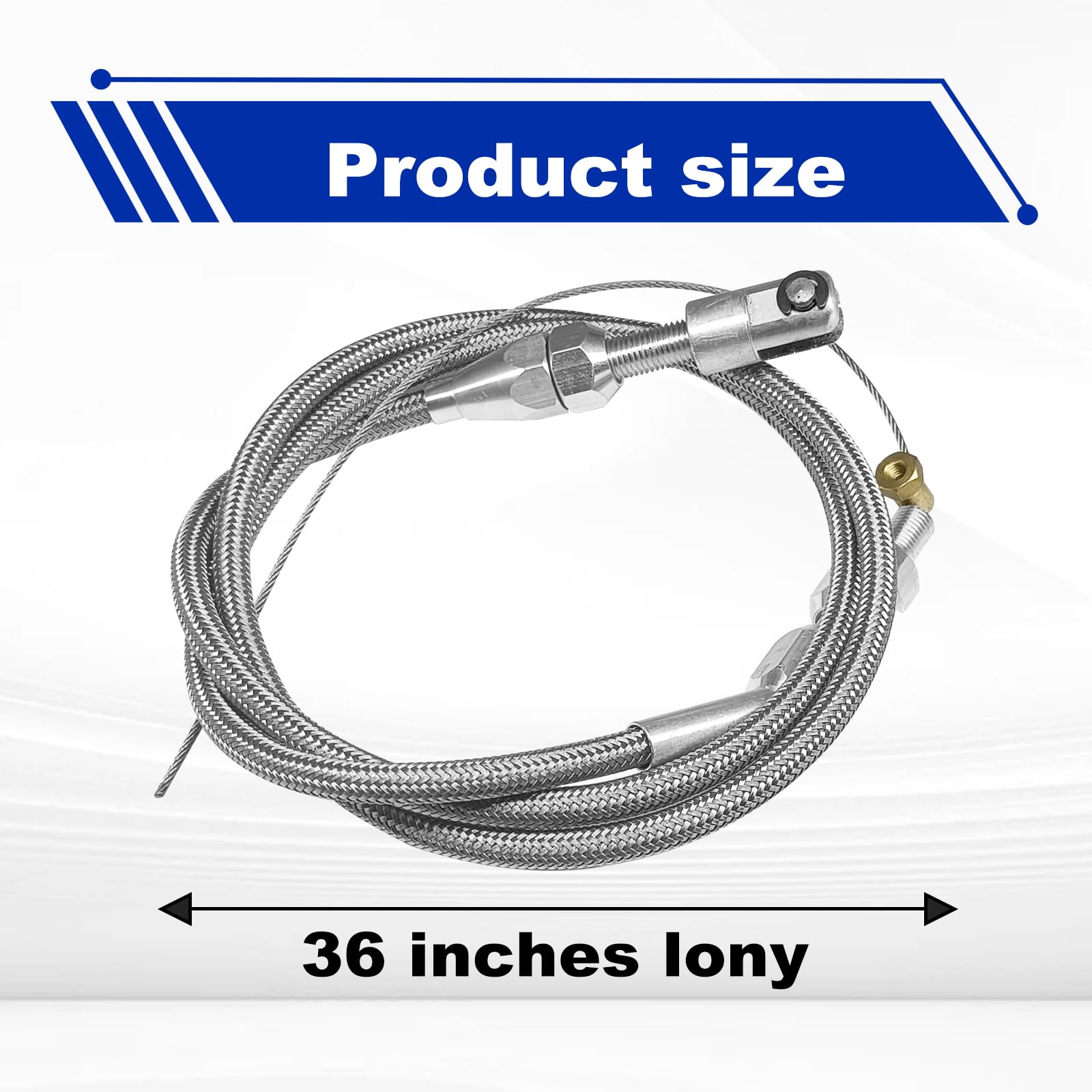 Kit de câble d'accélérateur LS de 91,4 cm en acier inoxydable tressé compatible avec moteur Chevrolet/Chevy LS1 97-07 4,8 L 5,3 L 5,7 L 6,0 L
