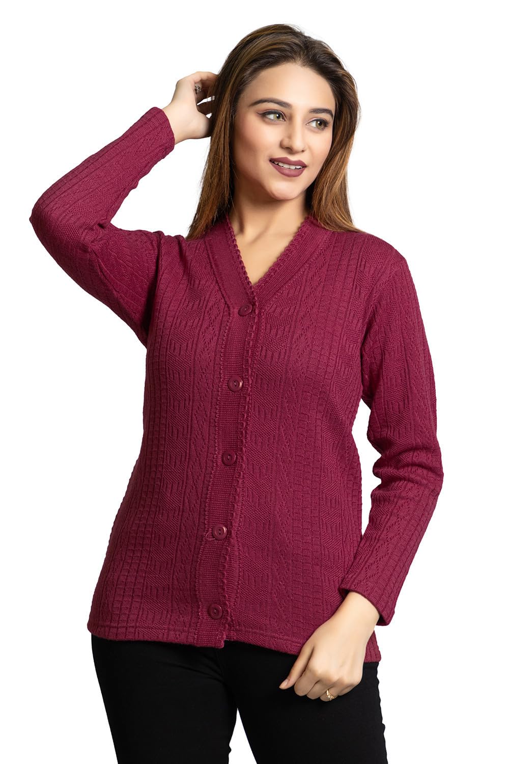 ColorChakraWool Sweater Cardigans for Women Wool Sweaters for Ladies Plus Size