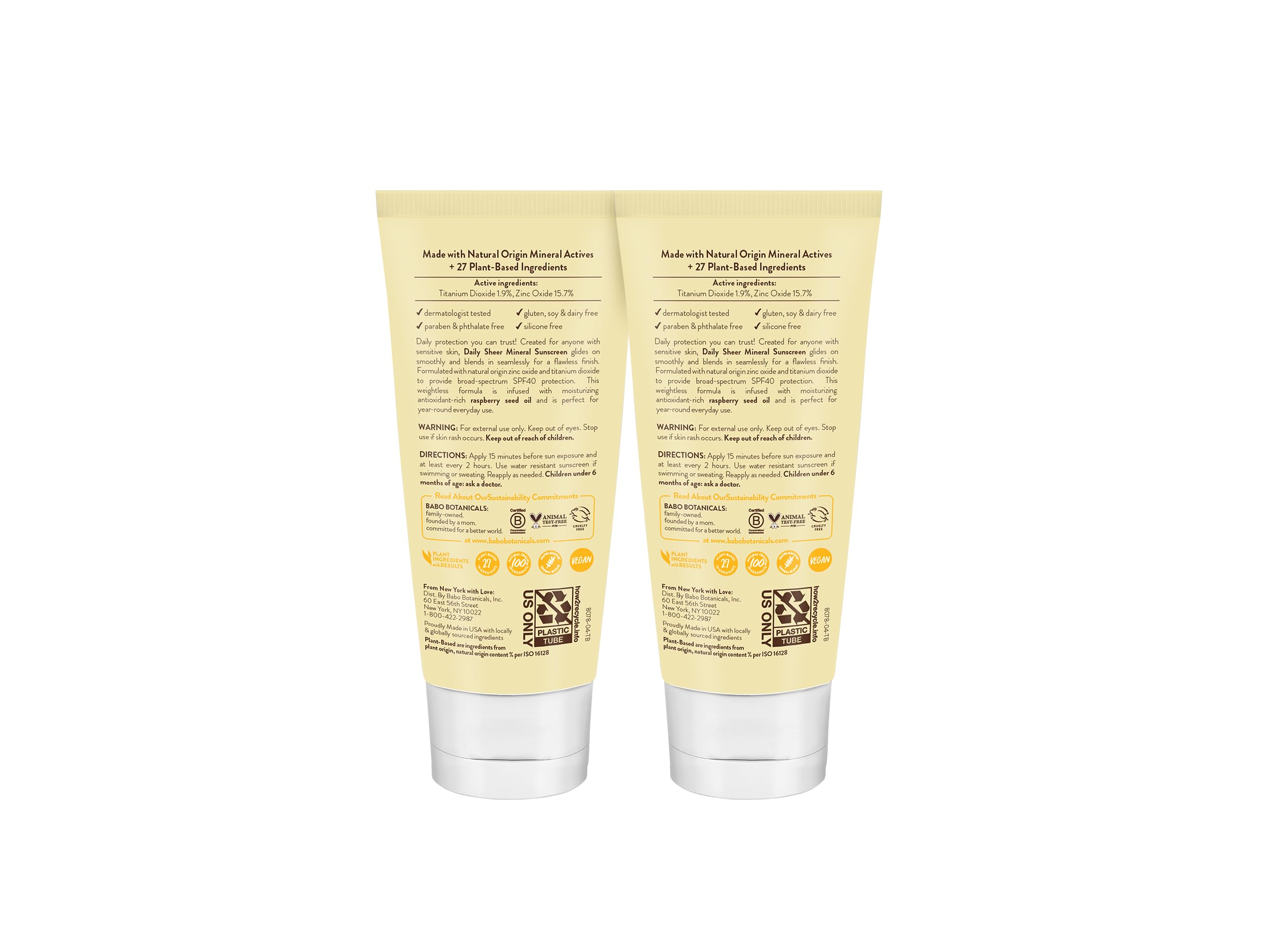 Babo Botanicals Daily Sheer Mineral Face Sunscreen Lotion SPF 40