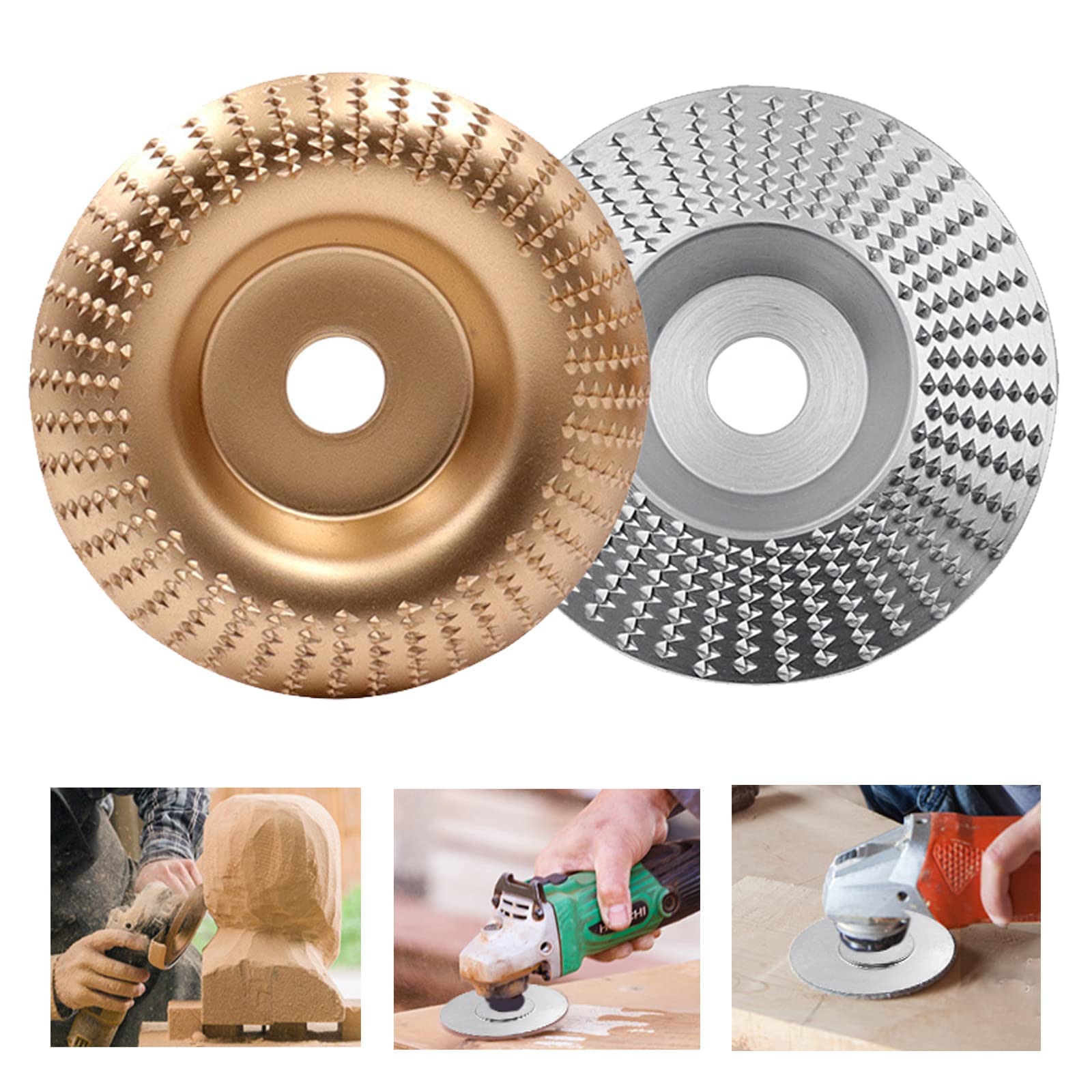 MAKINGTEC Wood Carving Discs, For Angle Grinder Grinding Wheel Disc Rotary Flat Shaping Abrasive Bore 16mm Woodworking Tools, Abrasive Disc Wood Carving Tools