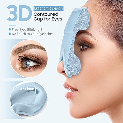 Miniatura 3 de Máscara para dormir, antifaz de alta calidad para dormir, oscurecimiento total, comodidad suave superior, máscara de dormir de diseño ergonómico 3D