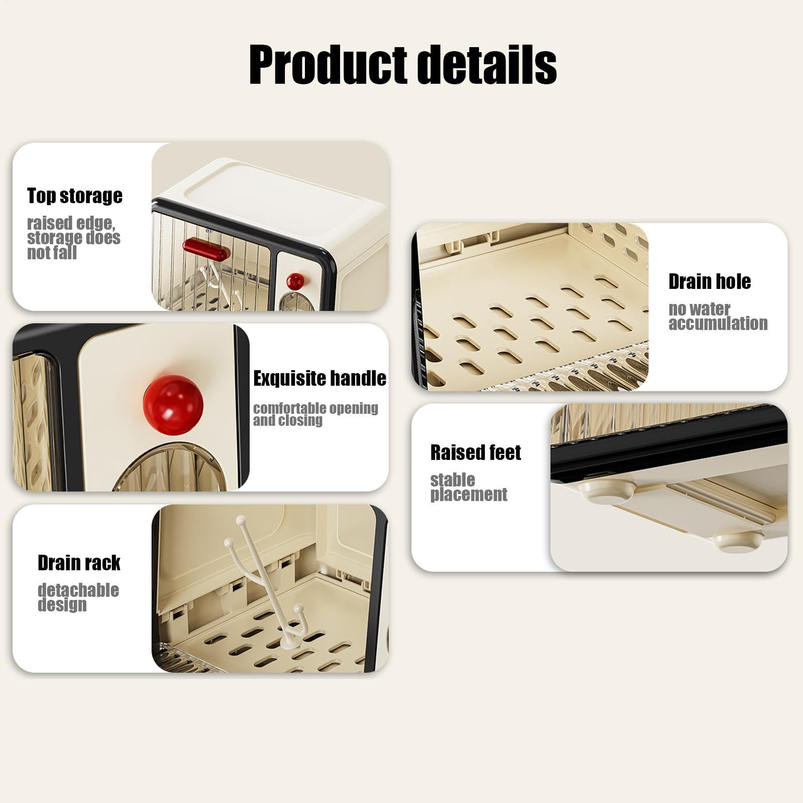Générique Baby Bottle Storage Box, 37 x 25 x 26 cm, faltbar, Nursing Cutlery Box, staubdichter Flaschen-Organizer, platzsparendes Design, ideal für Babyaufbewahrung, Küchengebrauch, Schwarz/Grün
