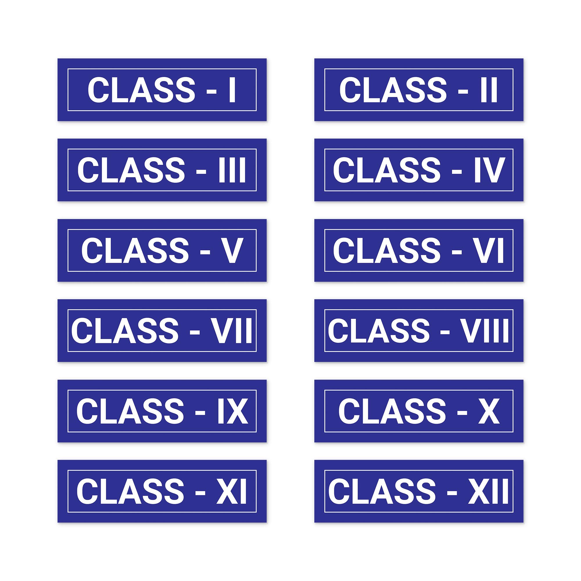 Classroom Name Plate for School - Vinyl on Sunboard | 10x3 Inches | Waterproof & Self-Adhesive with Tissue Tape | Class 1st to 12th Roman Numerals Door Sign Board-image-8