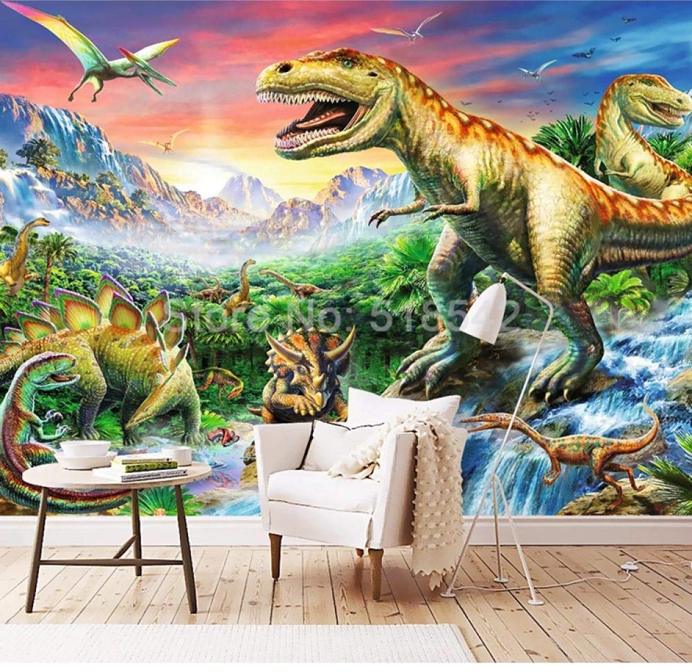 Peinture murale toile étanche dinosaure WLLLO 400x280 cm pour chambre