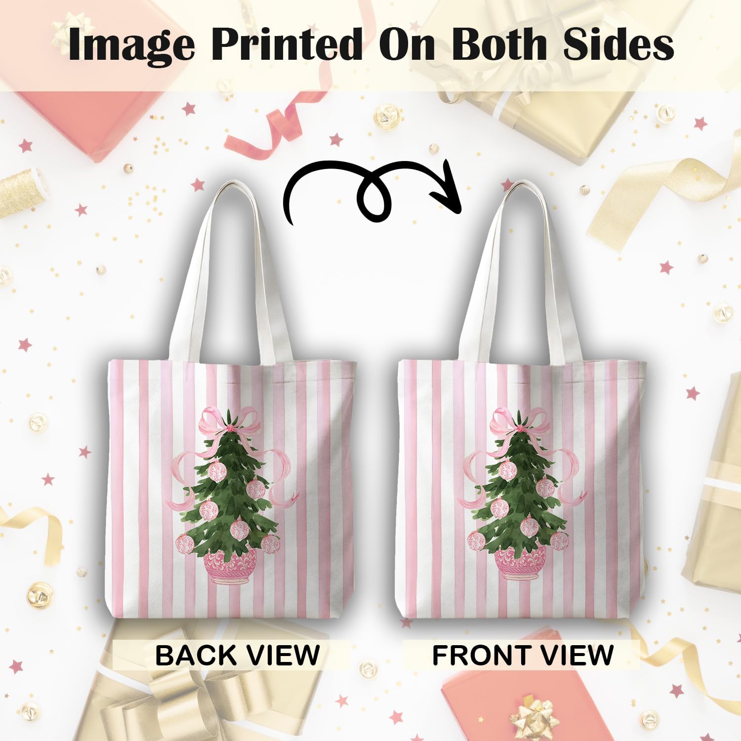 JINYO Preppy Canvas Tote Bag, Inspirational Tote Bags for Women - Image 7