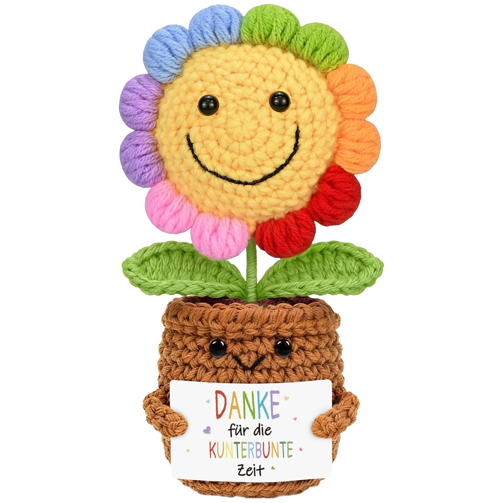 Smlper Geschenk Erzieherin,Dankeschön Gehäkelte Pocket Hug Positive Gestrickte Sonnenblumen,Geschenke für Erzieherinnen, Danke Erzieherin Abschied, Abschiedsgeschenk Erzieher, Weihnachten Neujahr