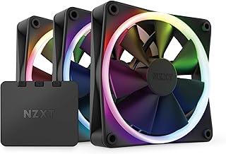 NZXT F120 RGB Fans – RF-R12TF-B1 – Advanced RGB Lighting Adjustment – Whisper Quiet Cooling – Triple (including RGB Fan an…