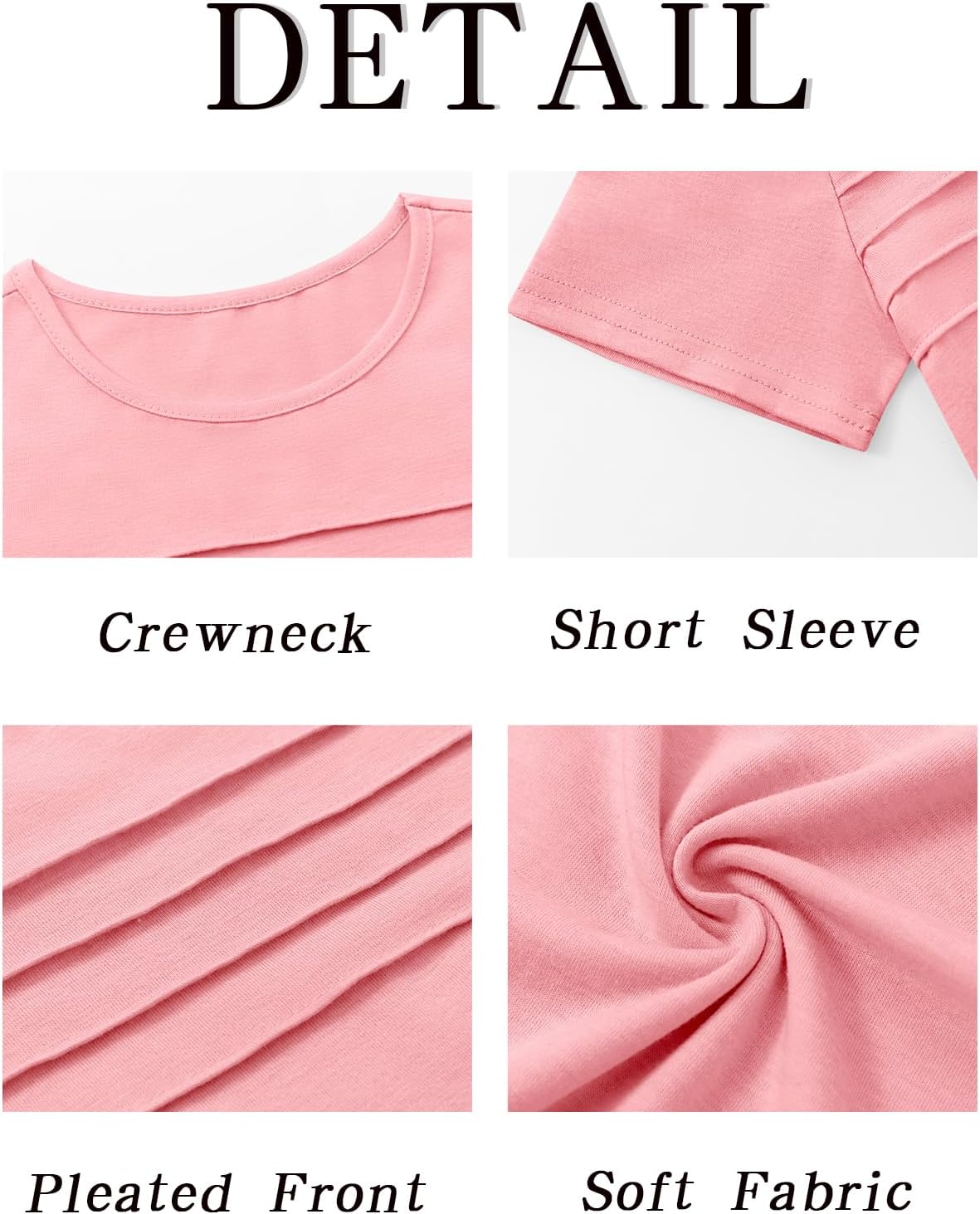 Imily Bela Girls Pleated Short Sleeve T Shirts Kids Summer Crewneck Shirts Casual Tops Tees 5-14 Years - Image 6