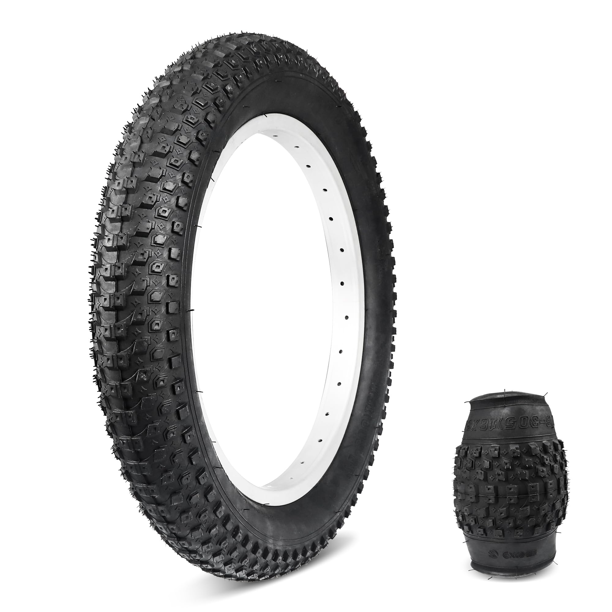 (76-305) 16x3.0 Inch E-Bike Tire 35 P.S.I Heavy Duty Foldable Tires Wear-Resistant Bicycle Tires for Electric Bike/Scooter/Fat Bike