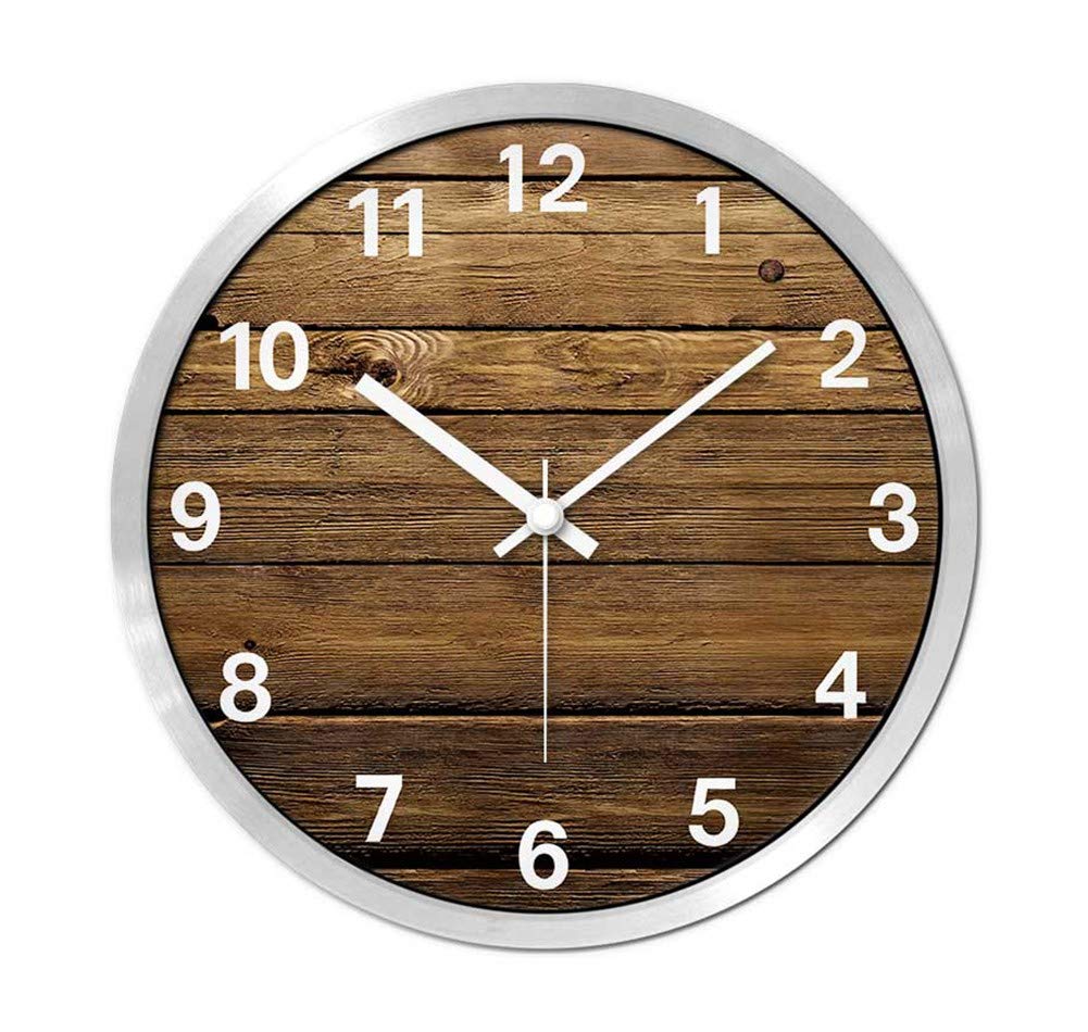 Horloge murale silencieuse en bois moderne de 35cm contre les bruits de tic-tac