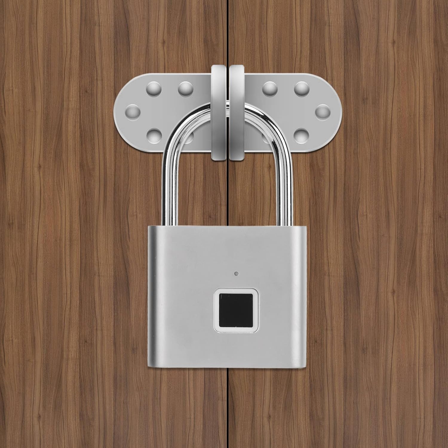 Fingerprint Padlock USB Rechargeable IP56 Anti Theft Smart Lock for Gym Locker, Gate, Dormitory Cabinet (Silver)