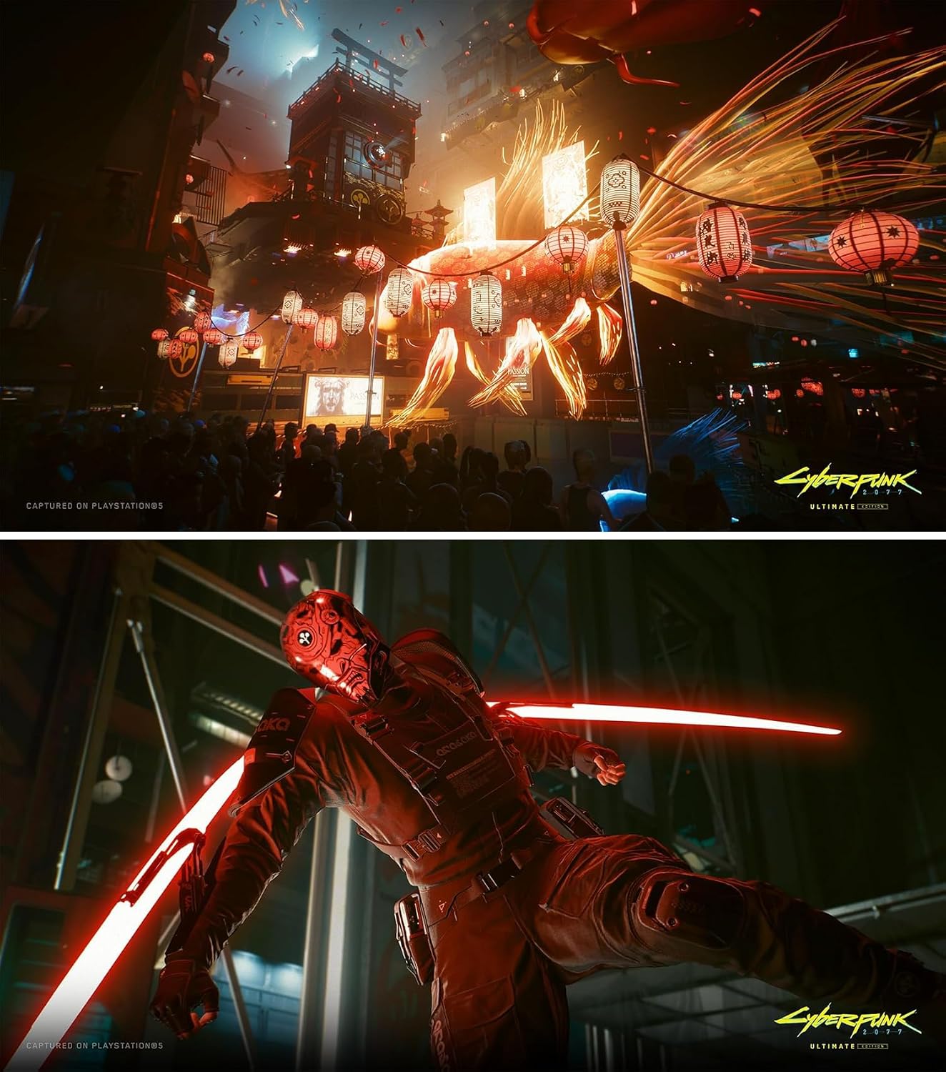 Cyberpunk 2077: Ultimate Edition for PlayStation 5 (US Version), with PremGear ThumbSticks (2 pack: 1 High-Rise, 1 Mid-Rise) & Cleaning Cloth
