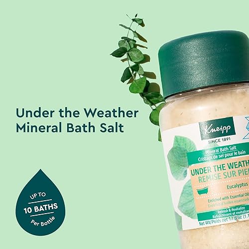 Vista 2 de Kneipp Under The Weather - Sal de baño mineral de eucalipto – Promueve el bienestar respiratorio y la relajación – 17.6 oz – Hasta 10 baños