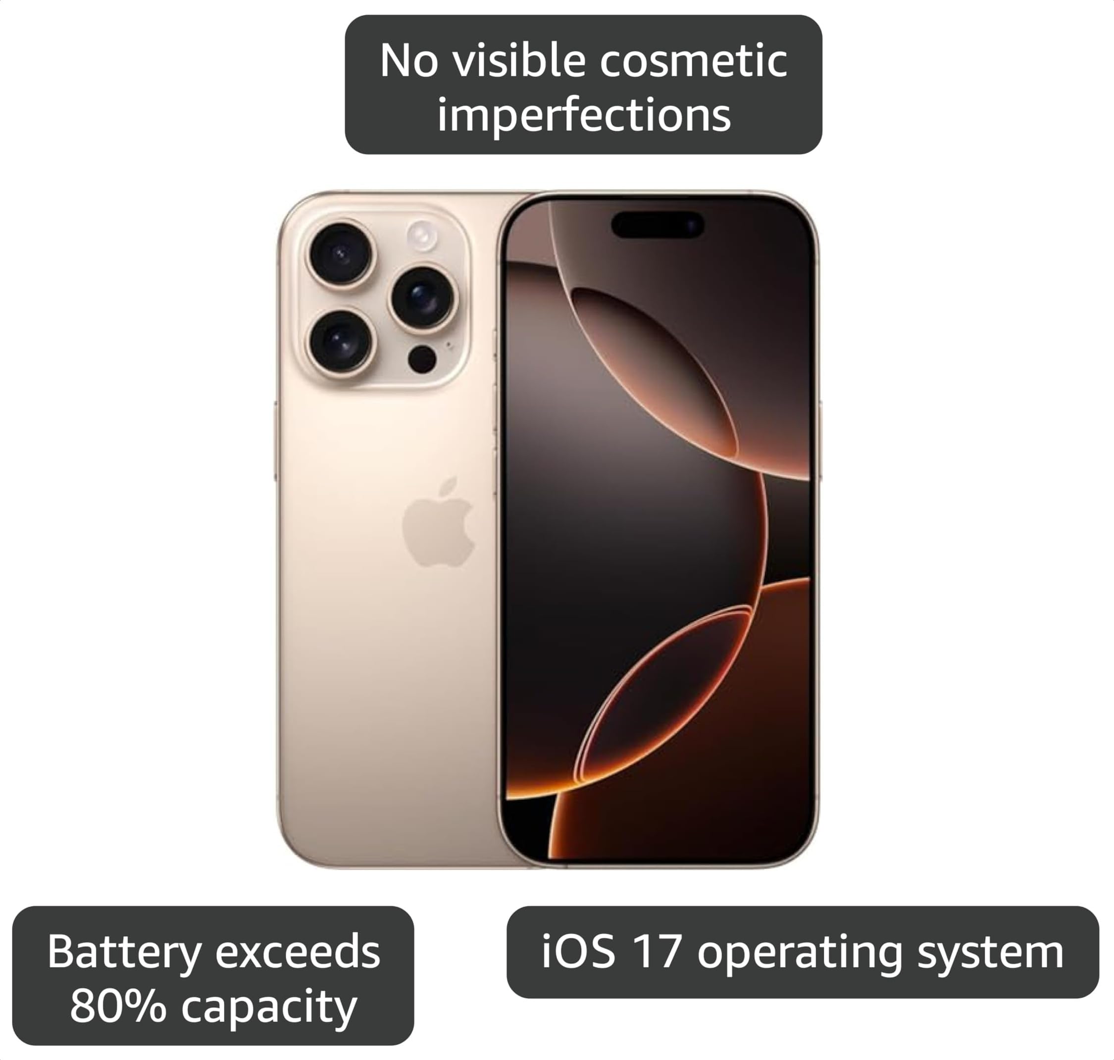 稀少 iPhone 16 Pro 256GB US版 Amazon.com: Apple iPhone 16 Pro, 256GB, Desert Titanium - Unlocked