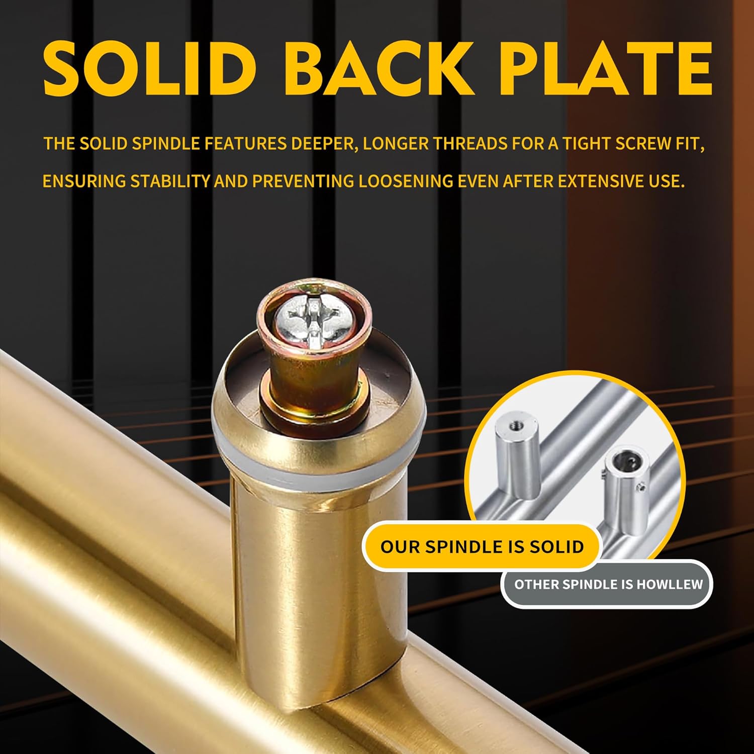 Push Pull Door Handle Solid Standoffs Heavy-Duty Commerial Grade-304 Stainless Steel Door Pull for Pulling and Pushing Sliding,Barn Glass and Shower Doors (Gold, 24inches/600mm)