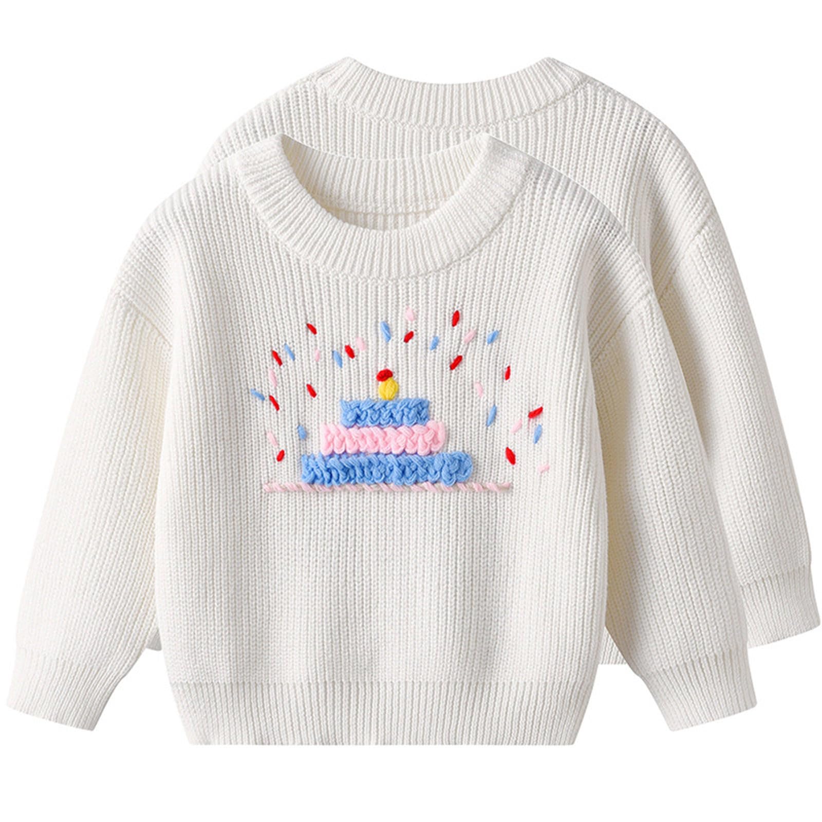 Maglione Bambina 6 Anni,Maglione Invernale Per Bambine Lavorato A Maglia Con Motivo Floreale Ricamato A Mano In Morbido Filato Per Neonati E Bambini Per Feste Di Compleanno Casual Caldo E Accogliente