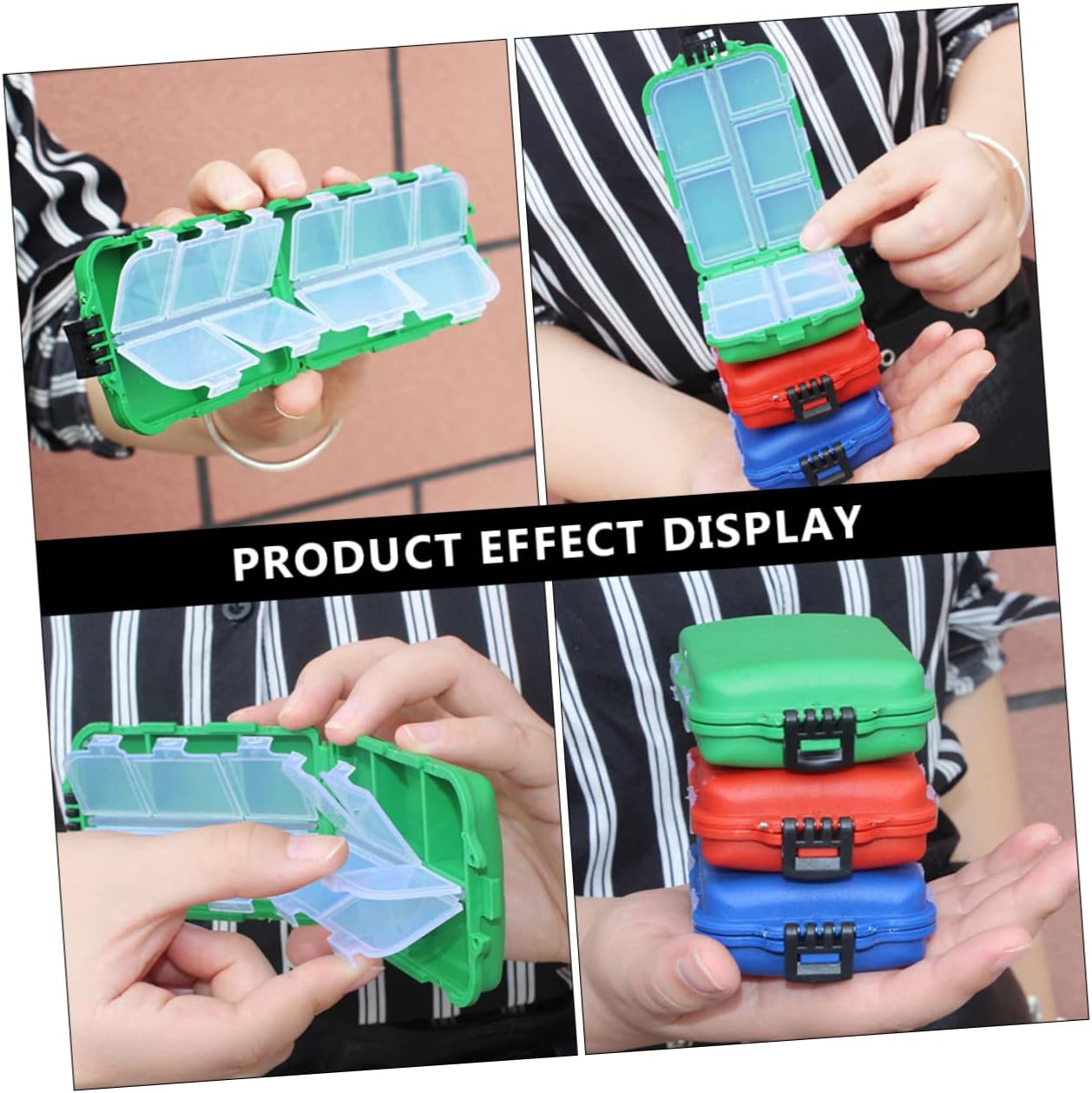 3pcs Portable Lure Tray Boxes Fishing Tackle Storage Dividers Lid for Easy Identification Compact for Bait Organization