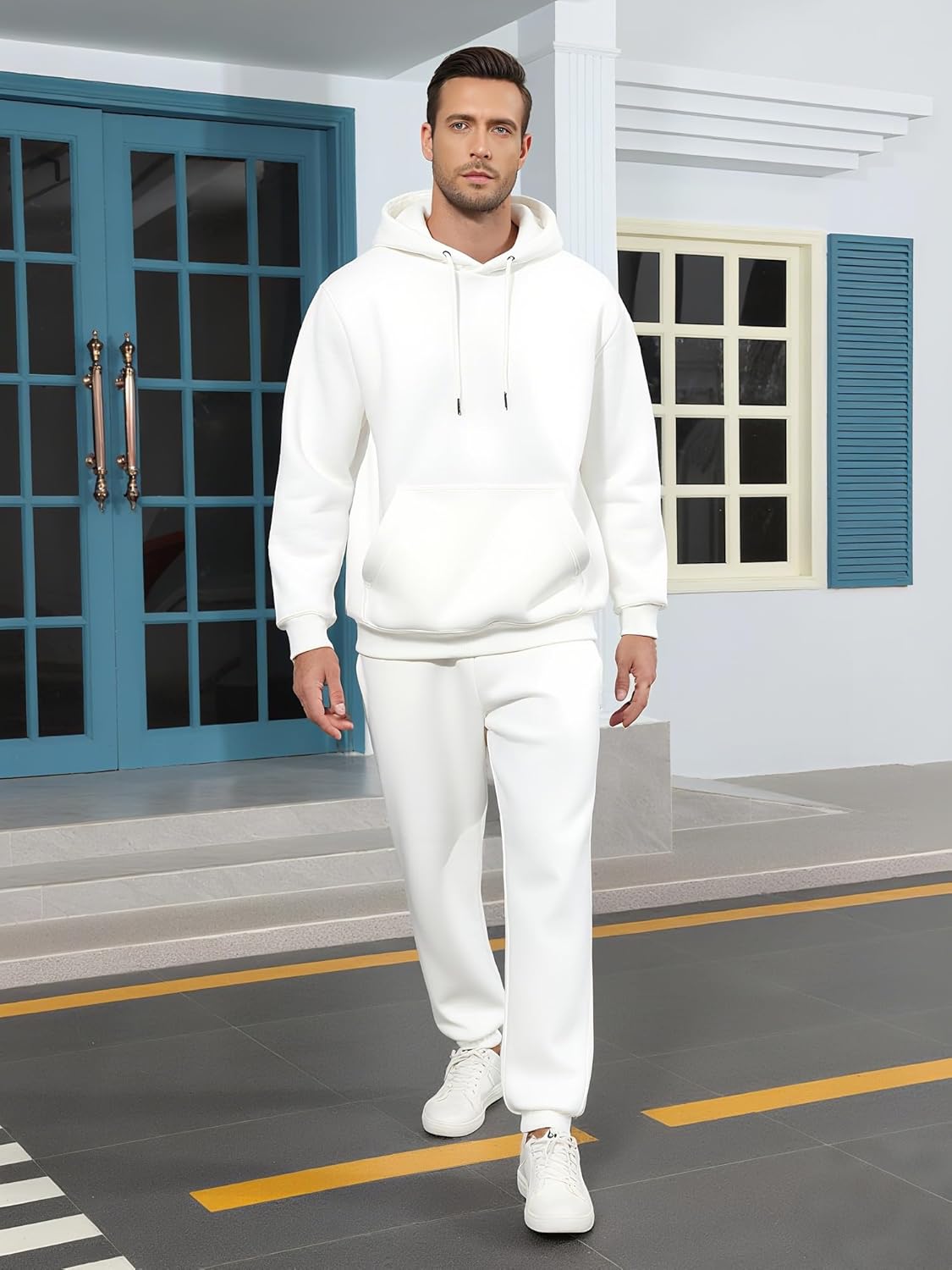 Men's 2-Piece Drawstring Hoodie Jogger Sweatsuit Botswana Ubuy