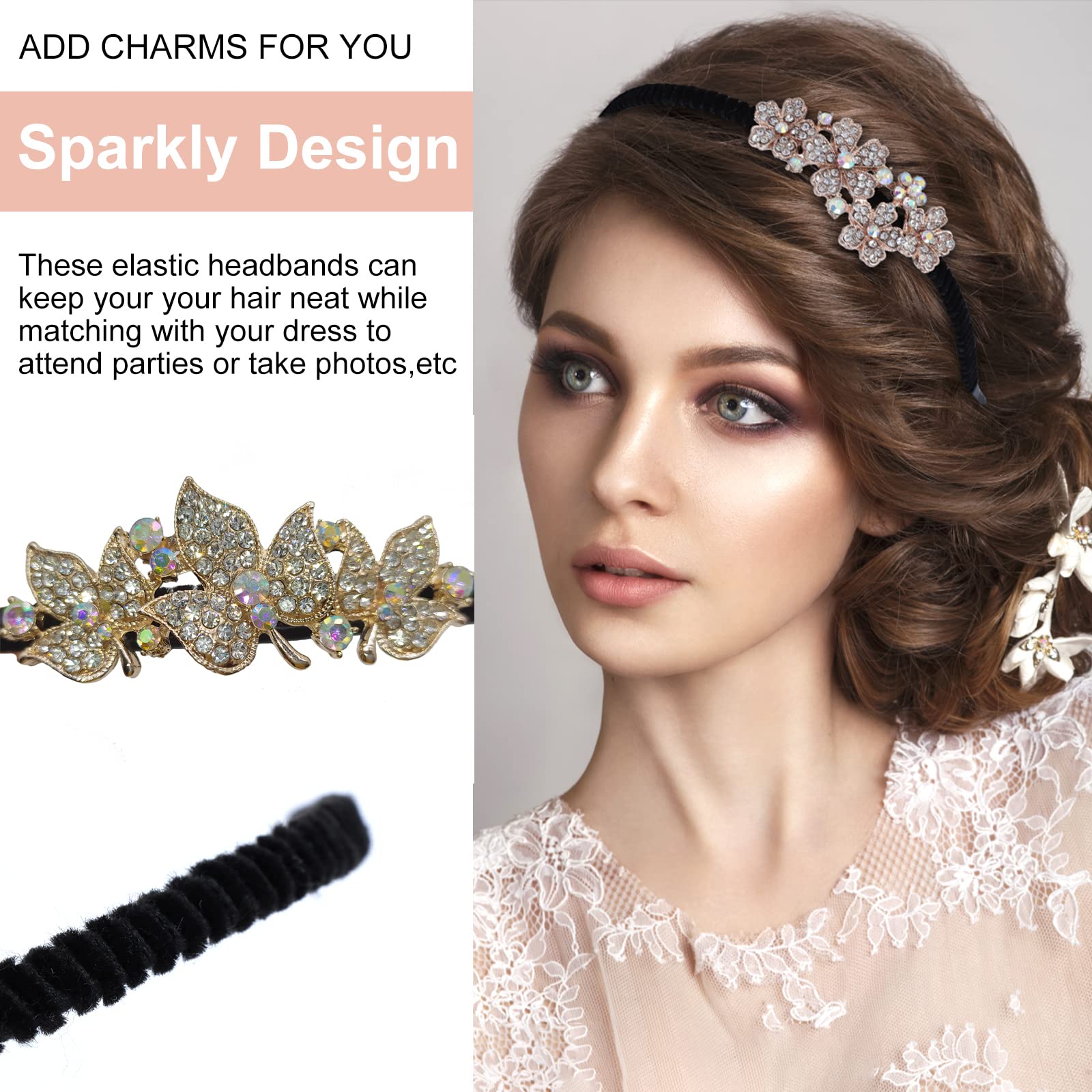Amazon.com : siskok rhinestone headbabd crystal hair bands  display picture 1