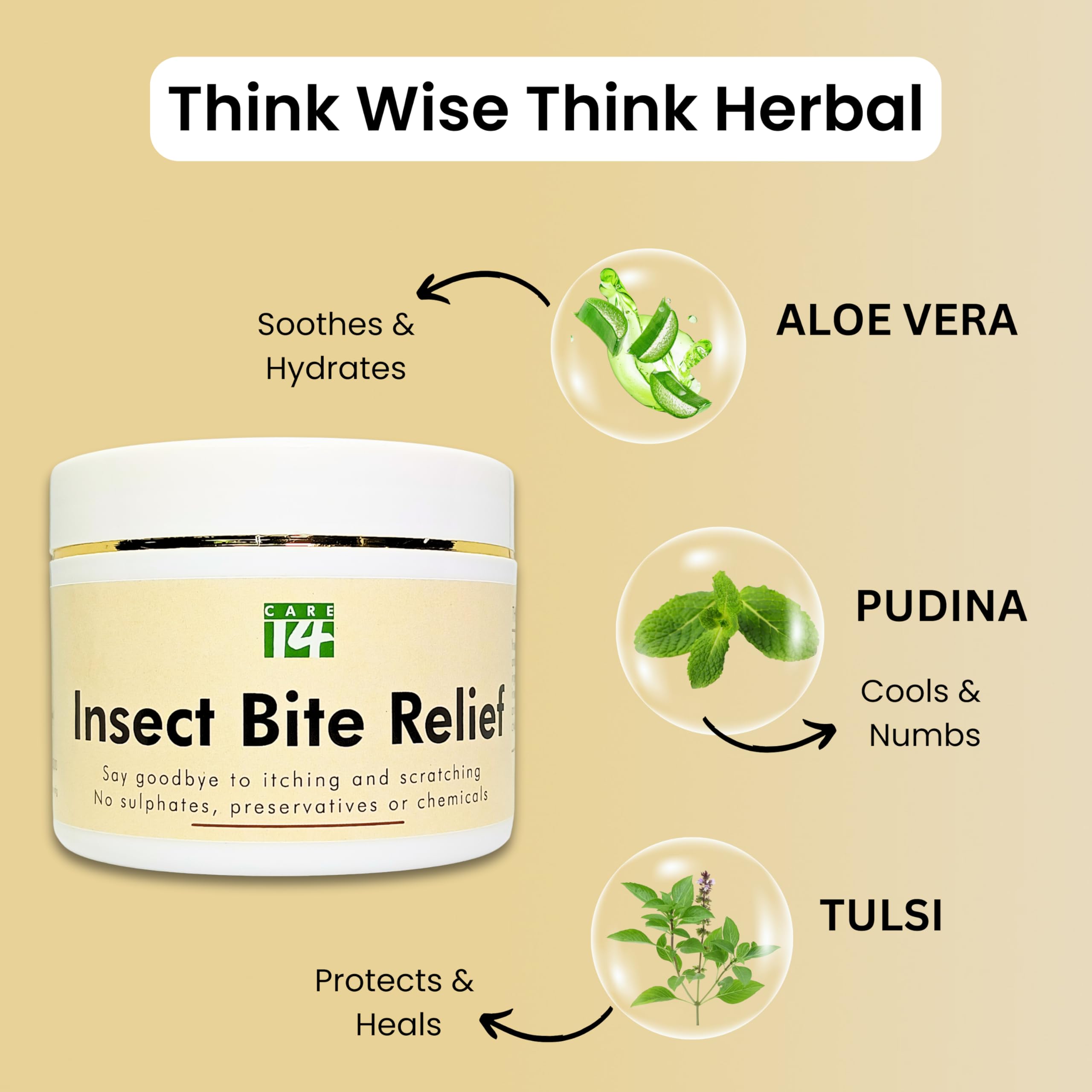Care14 After Bite Gel for Babies - Mosquito Bites, Ant Bites & Rashes - 100% Herbal - 100gm 1