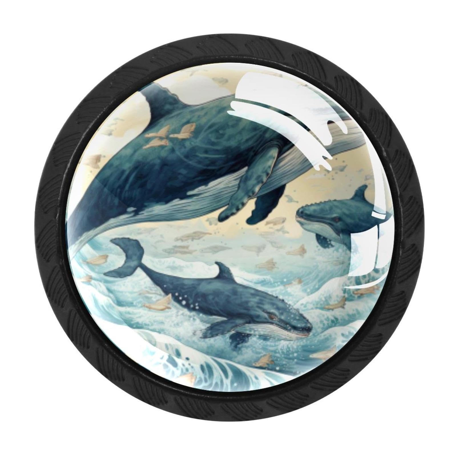 CHENZZZZ 4 Pack Whale Kitchen Cabinet Knobs Drawer Knobs Door Dresser Handles for Personalized Gifts Great for Any Occasion