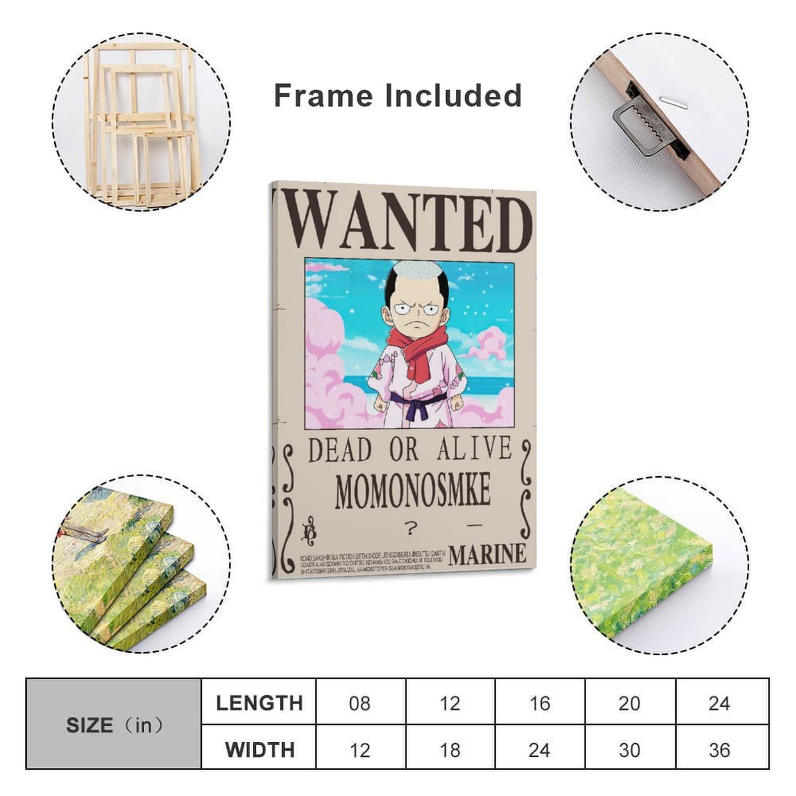 Kozuki Momonosuke Anime Wanted Bounty Poster (87) Wall Art Picture
