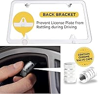 Vista 3 de Marco de matrícula de acero inoxidable pulido con tapas de rosca cromadas, 2 agujeros inoxidables, acabado cromado a prueba de óxido, 2